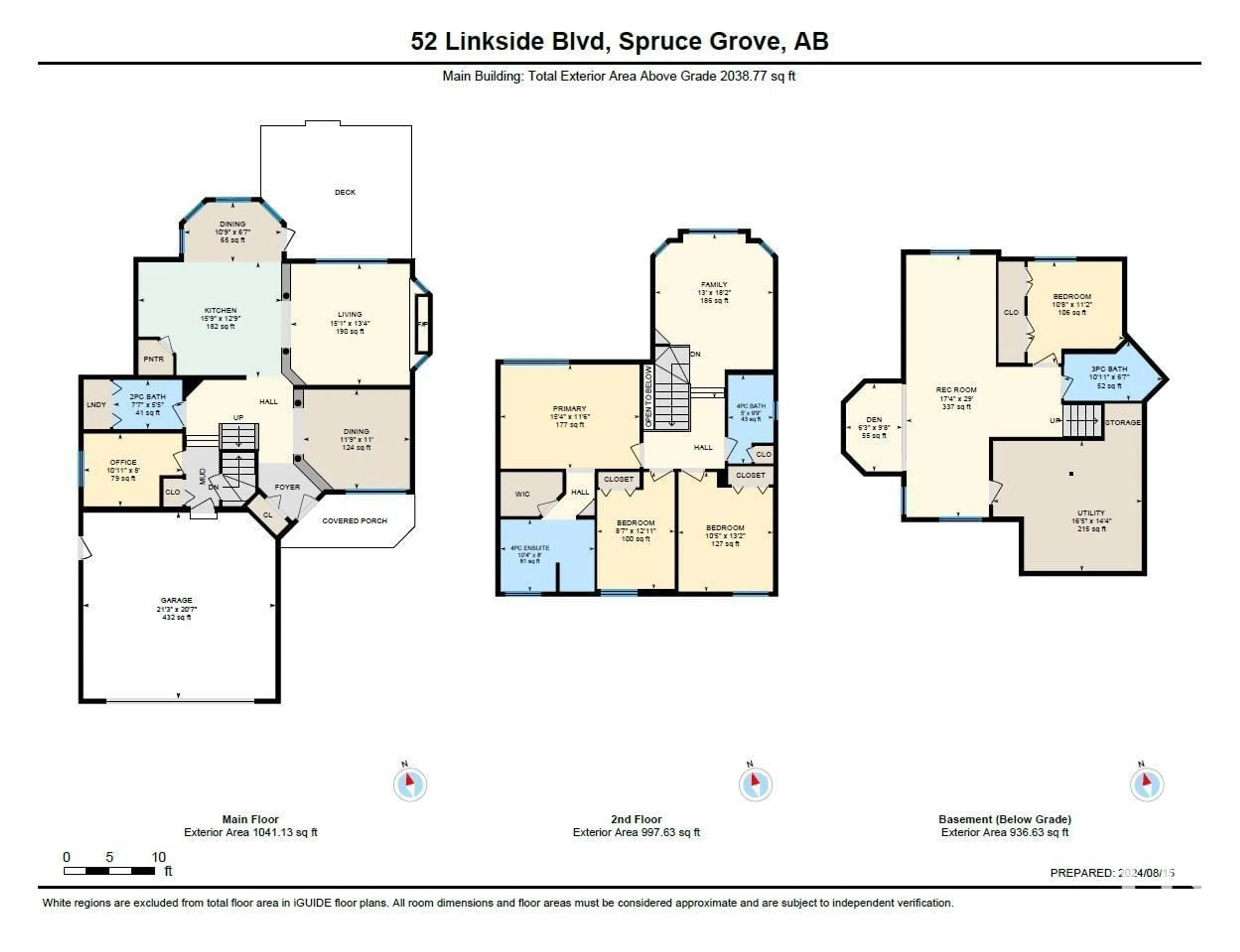 Floor plan for 52 LINKSIDE BV, Spruce Grove Alberta T7X4A6