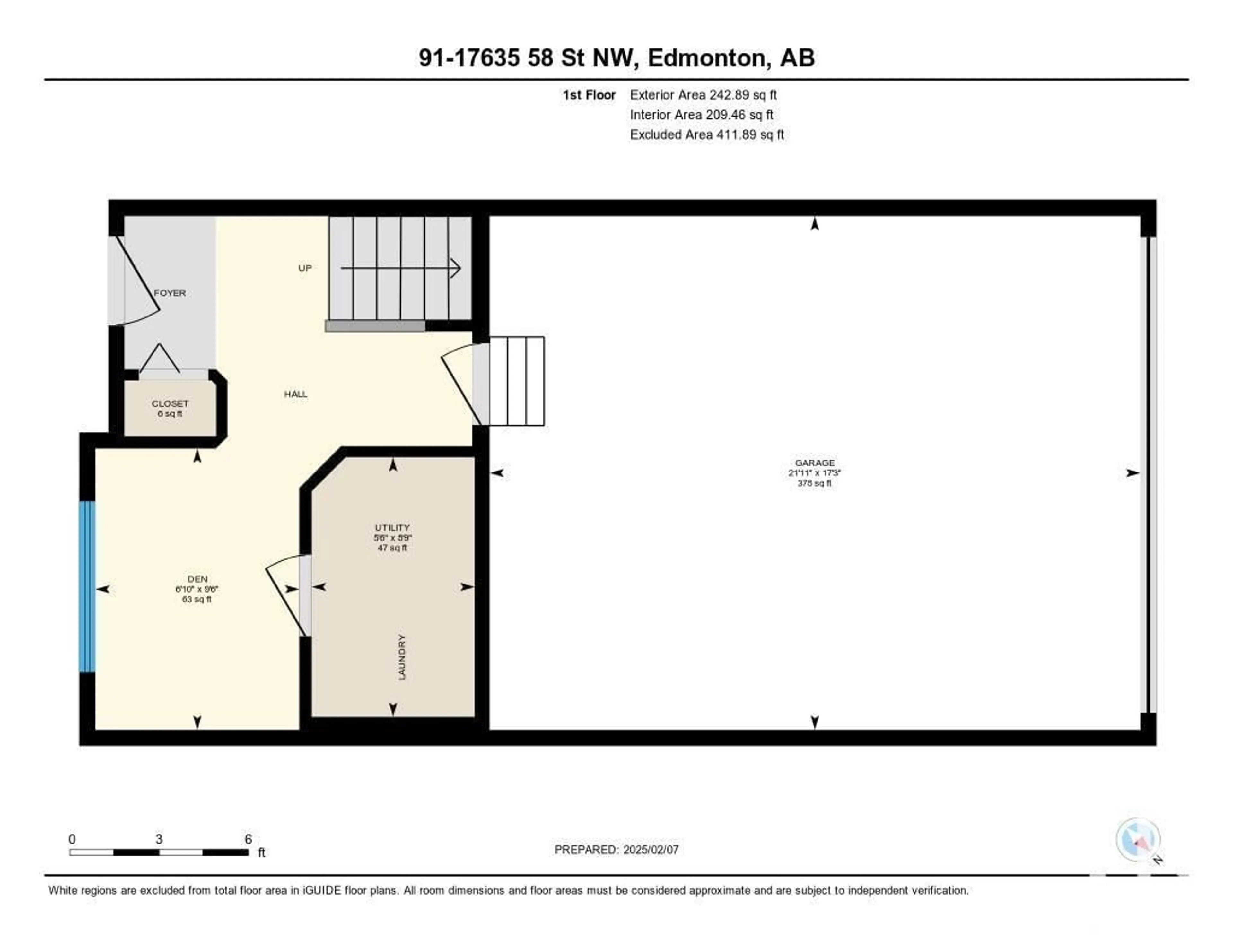 Floor plan for #91 17635 58 ST NW, Edmonton Alberta T5Y4C2