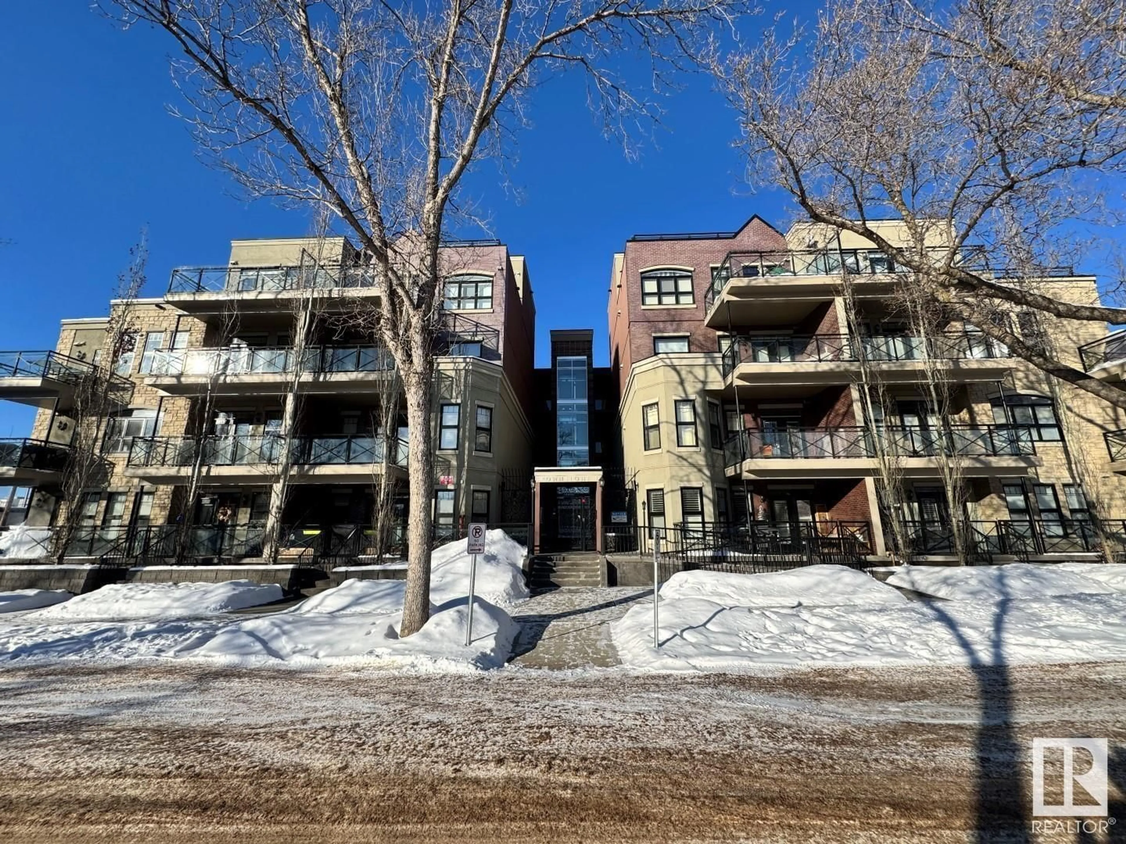 A pic from outside/outdoor area/front of a property/back of a property/a pic from drone, unknown for #307 10808 71 AV NW, Edmonton Alberta T6E0X7