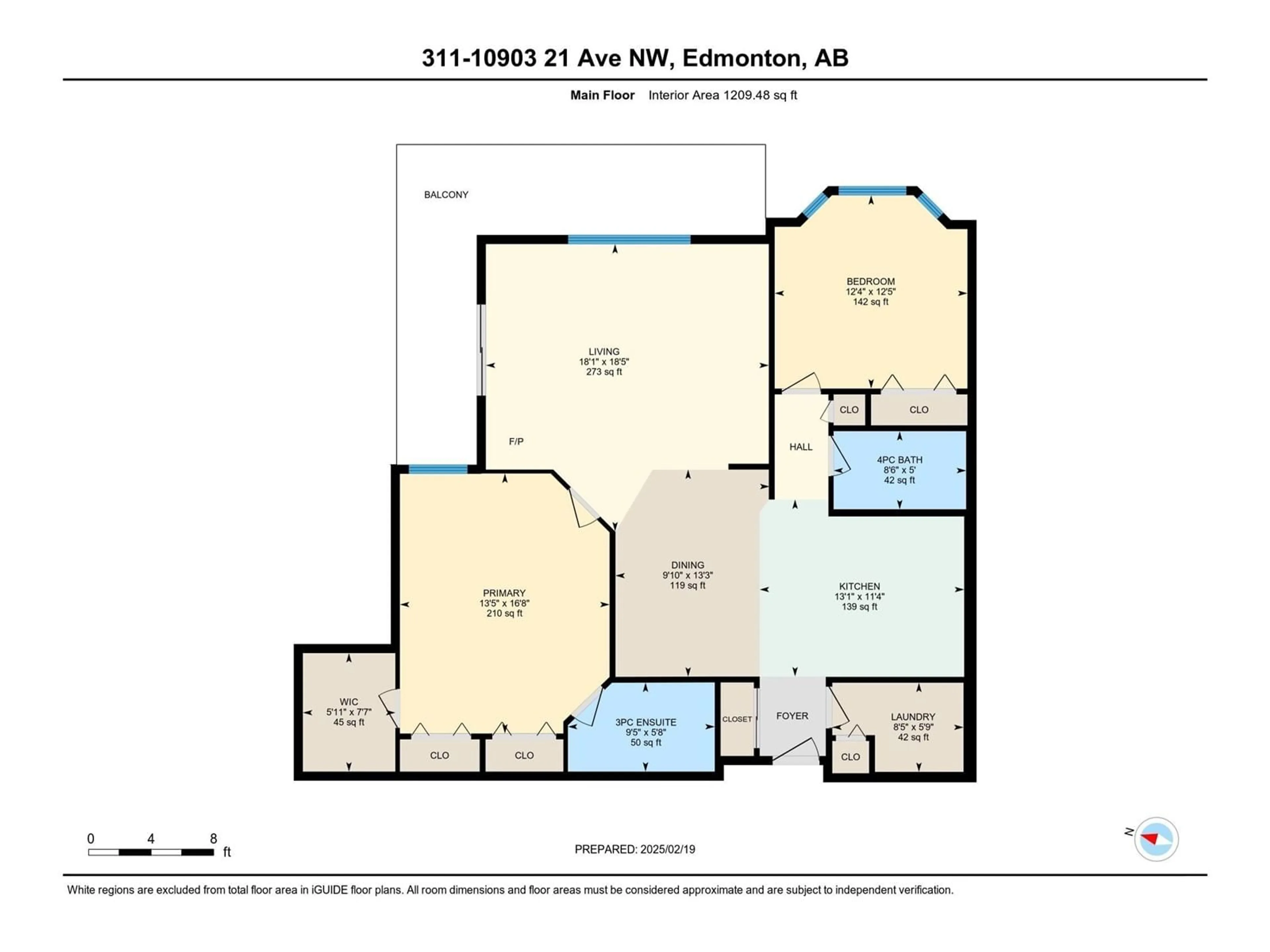 Floor plan for #311 10903 21 AV NW, Edmonton Alberta T6J7A4