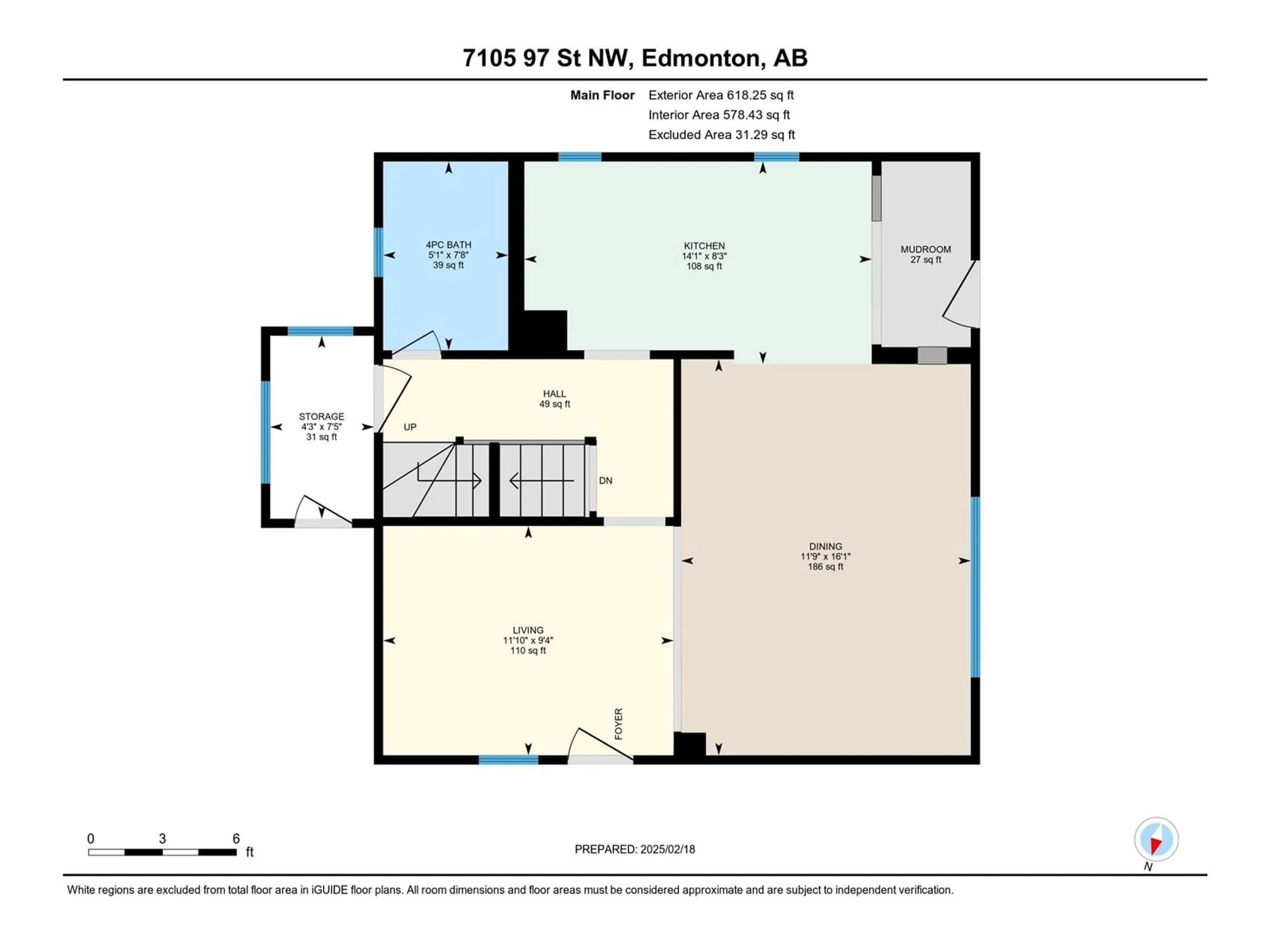 Floor plan for 7105 97 ST NW, Edmonton Alberta T6E3K3