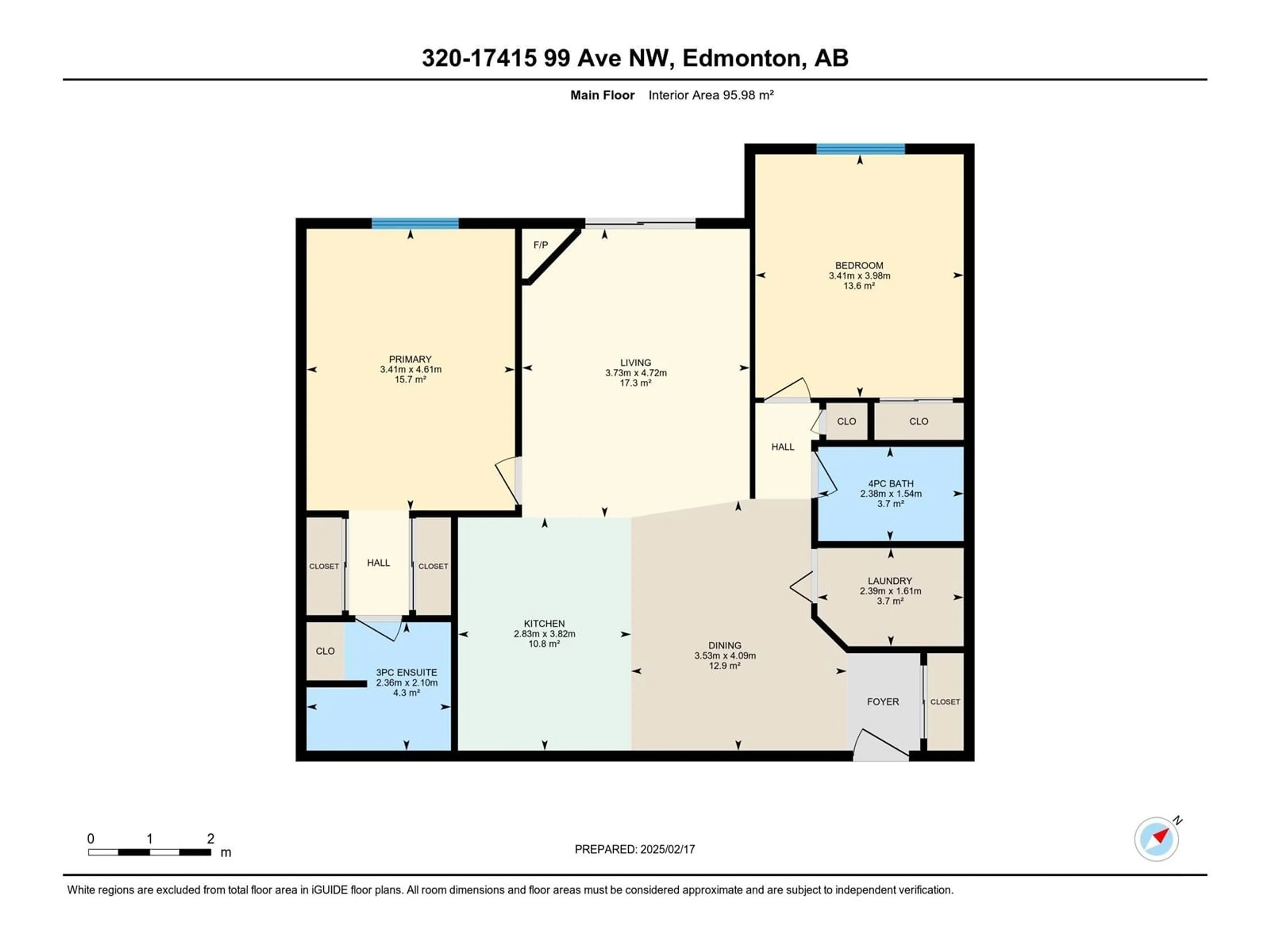 Floor plan for #320 17415 99 AV NW, Edmonton Alberta T5T0W8