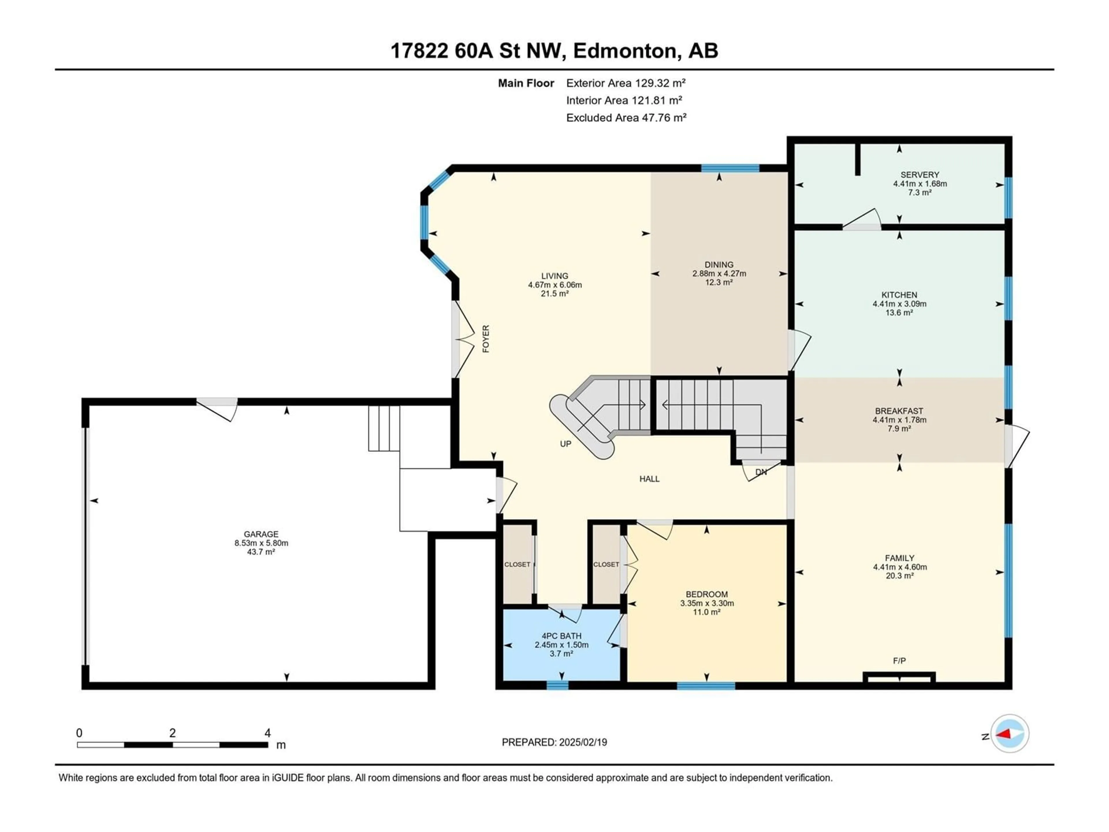 Floor plan for 17822 60A ST NW, Edmonton Alberta T5Y3T2