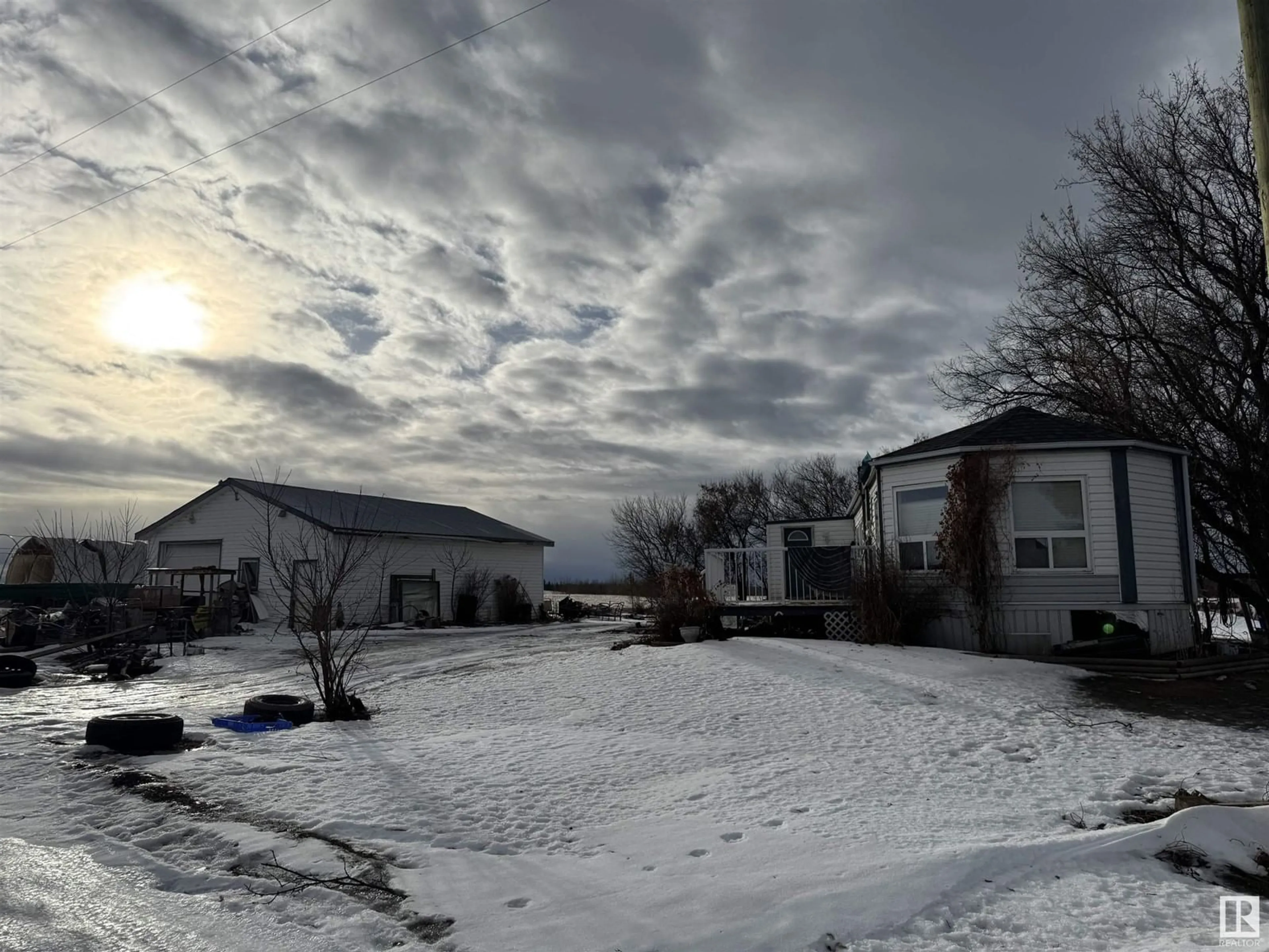 A pic from outside/outdoor area/front of a property/back of a property/a pic from drone, mountain view for 5321 Twp Rd 501, Rural Brazeau County Alberta T0C1W0