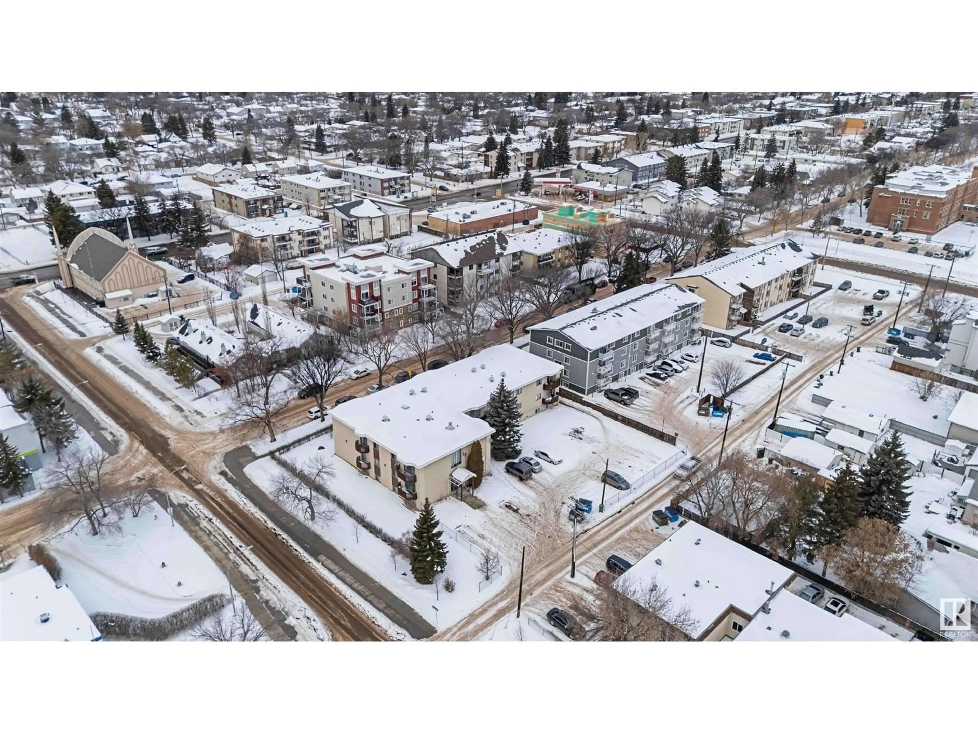 A pic from outside/outdoor area/front of a property/back of a property/a pic from drone, city buildings view from balcony for #202 - 11907 81 ST, Edmonton Alberta T5B2S7