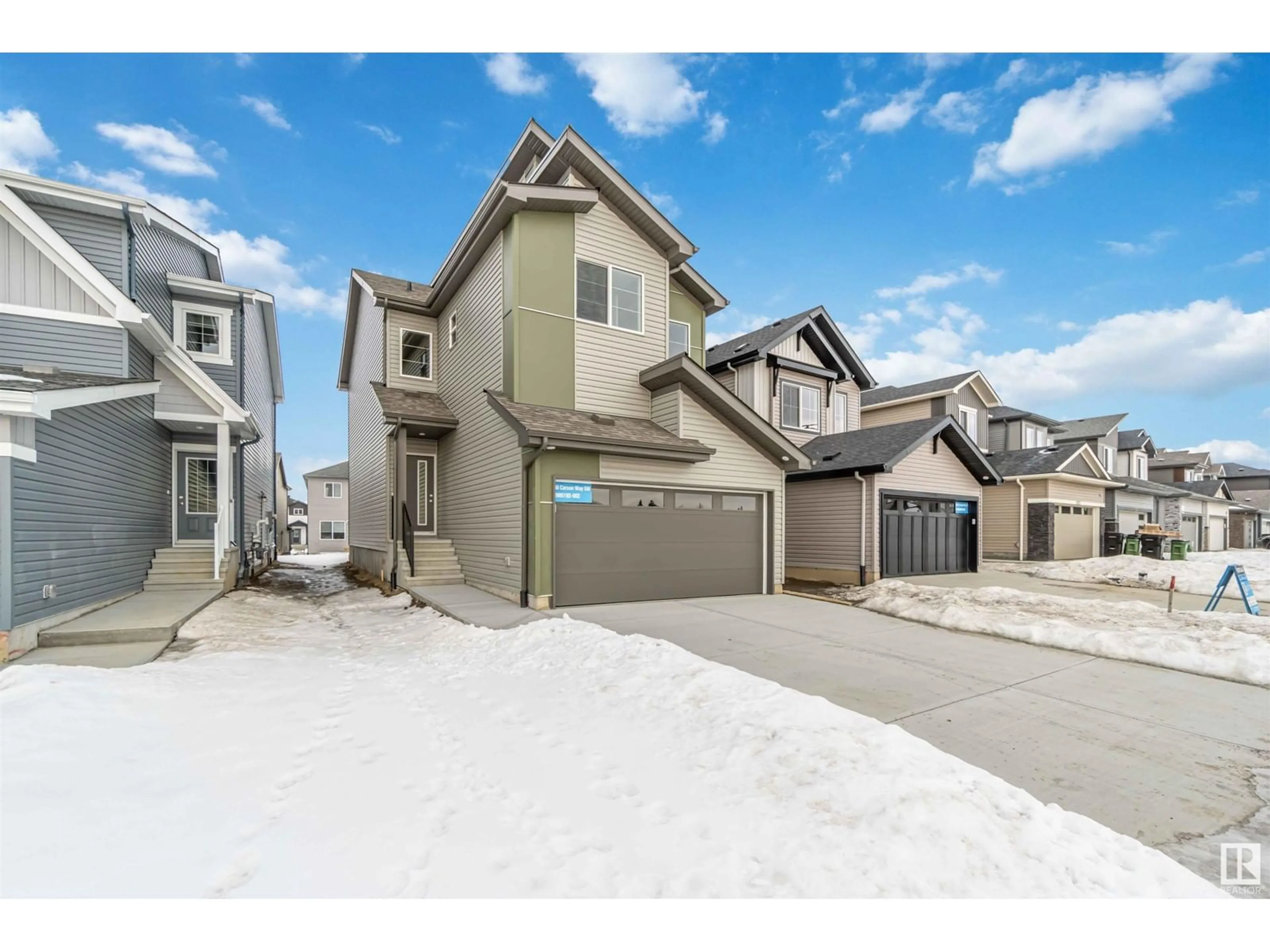 A pic from outside/outdoor area/front of a property/back of a property/a pic from drone, street for 8880 Carson WY SW, Edmonton Alberta T6W5H8