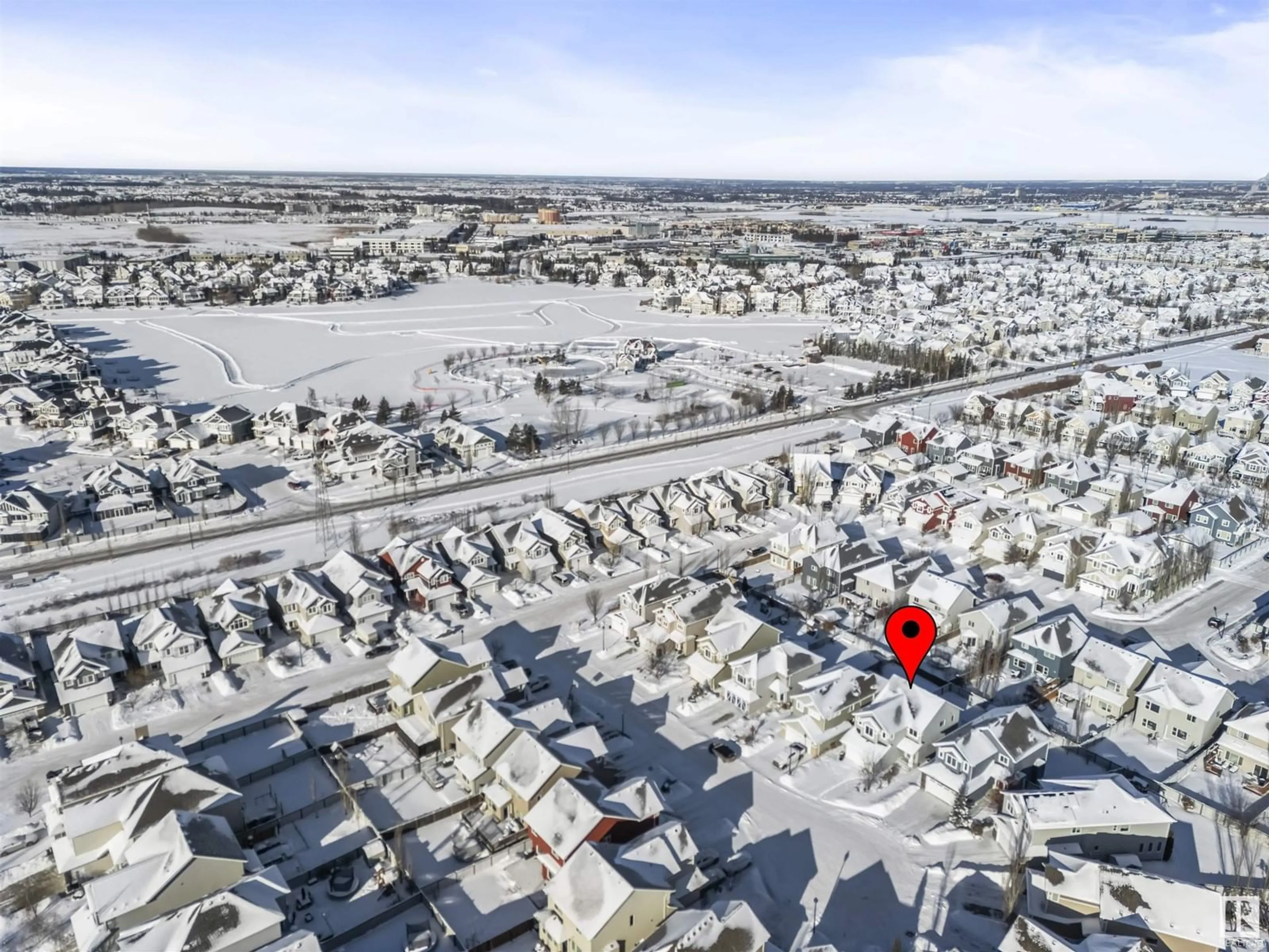 A pic from outside/outdoor area/front of a property/back of a property/a pic from drone, city buildings view from balcony for 8520 19 AV SW, Edmonton Alberta T6X0R6