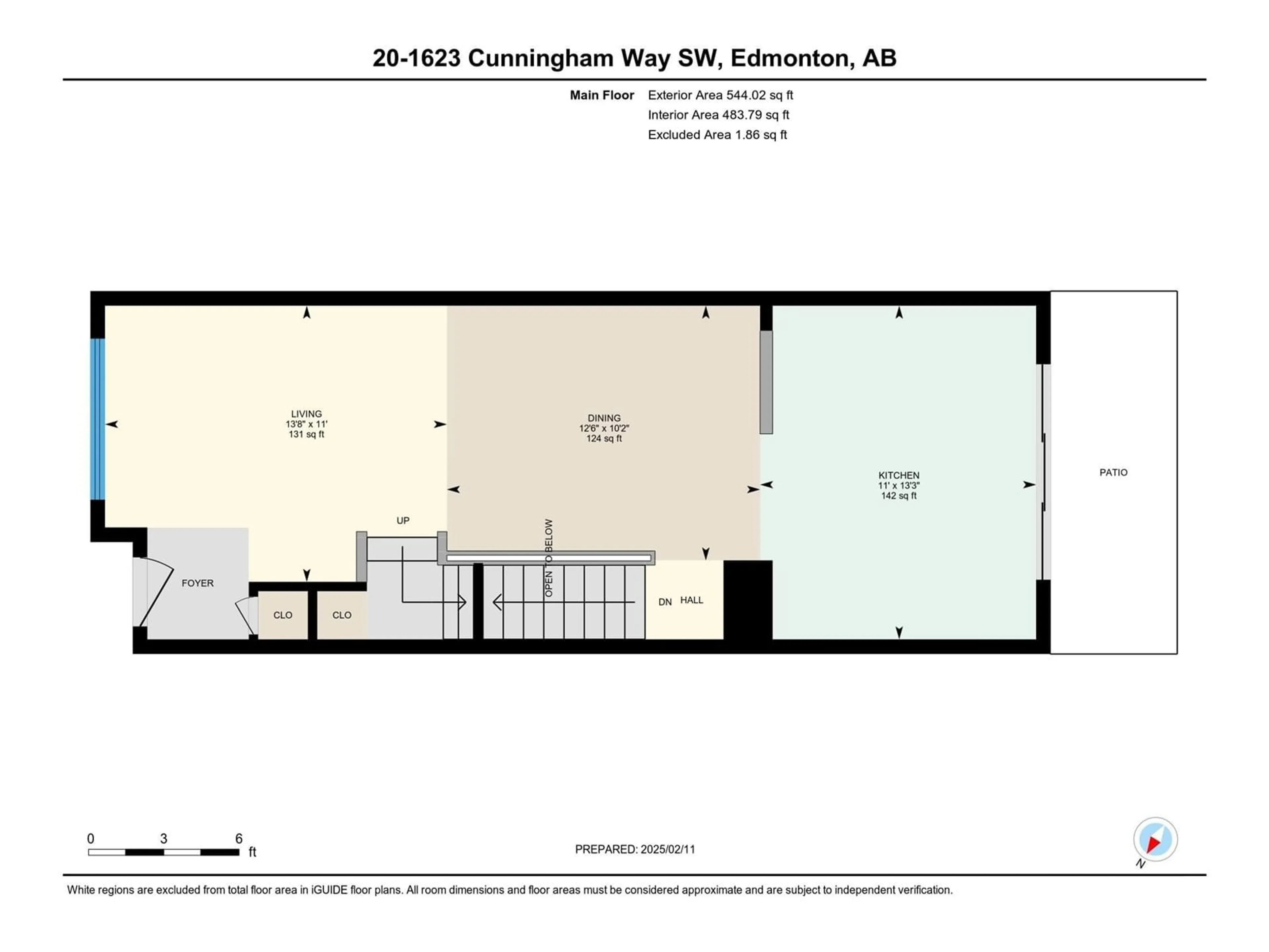 Floor plan for #20 1623 CUNNINGHAM WY SW, Edmonton Alberta T6W0V8