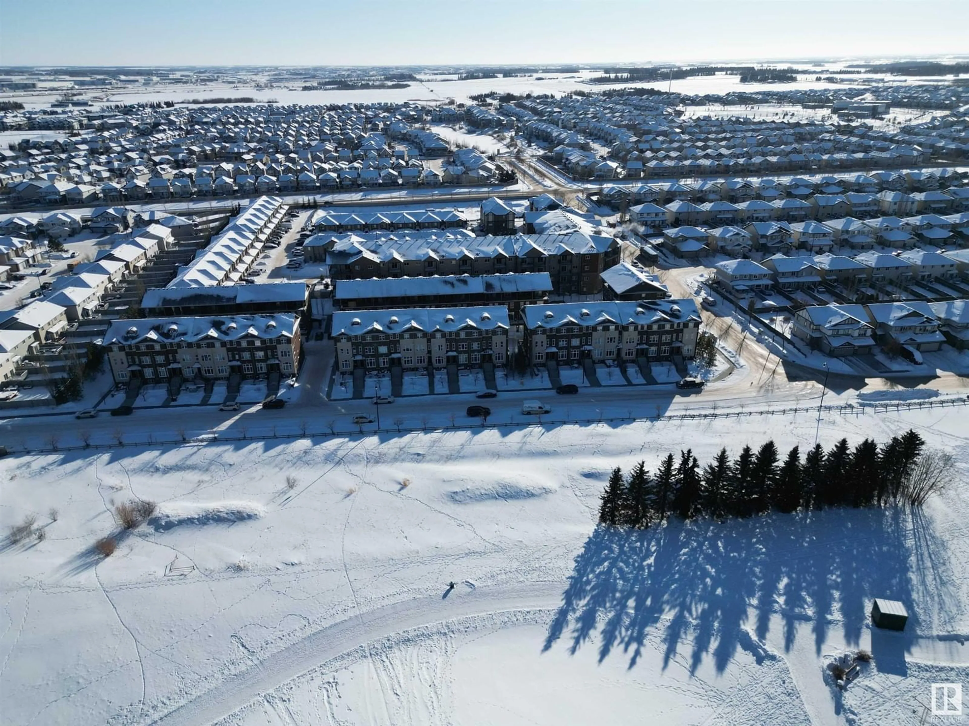 A pic from outside/outdoor area/front of a property/back of a property/a pic from drone, street for #20 1623 CUNNINGHAM WY SW, Edmonton Alberta T6W0V8