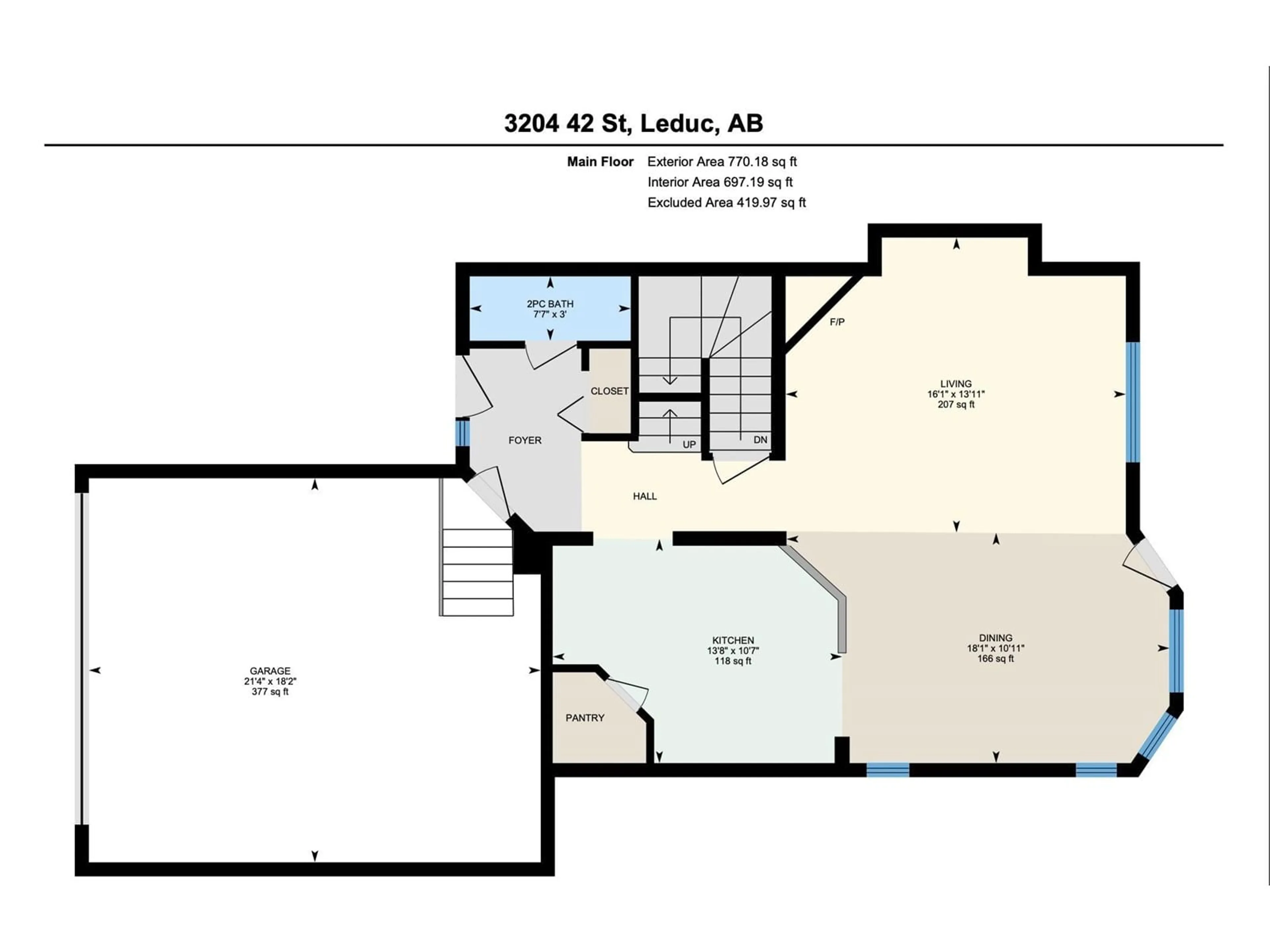 Floor plan for 3204 42 ST, Leduc Alberta T9E6B8