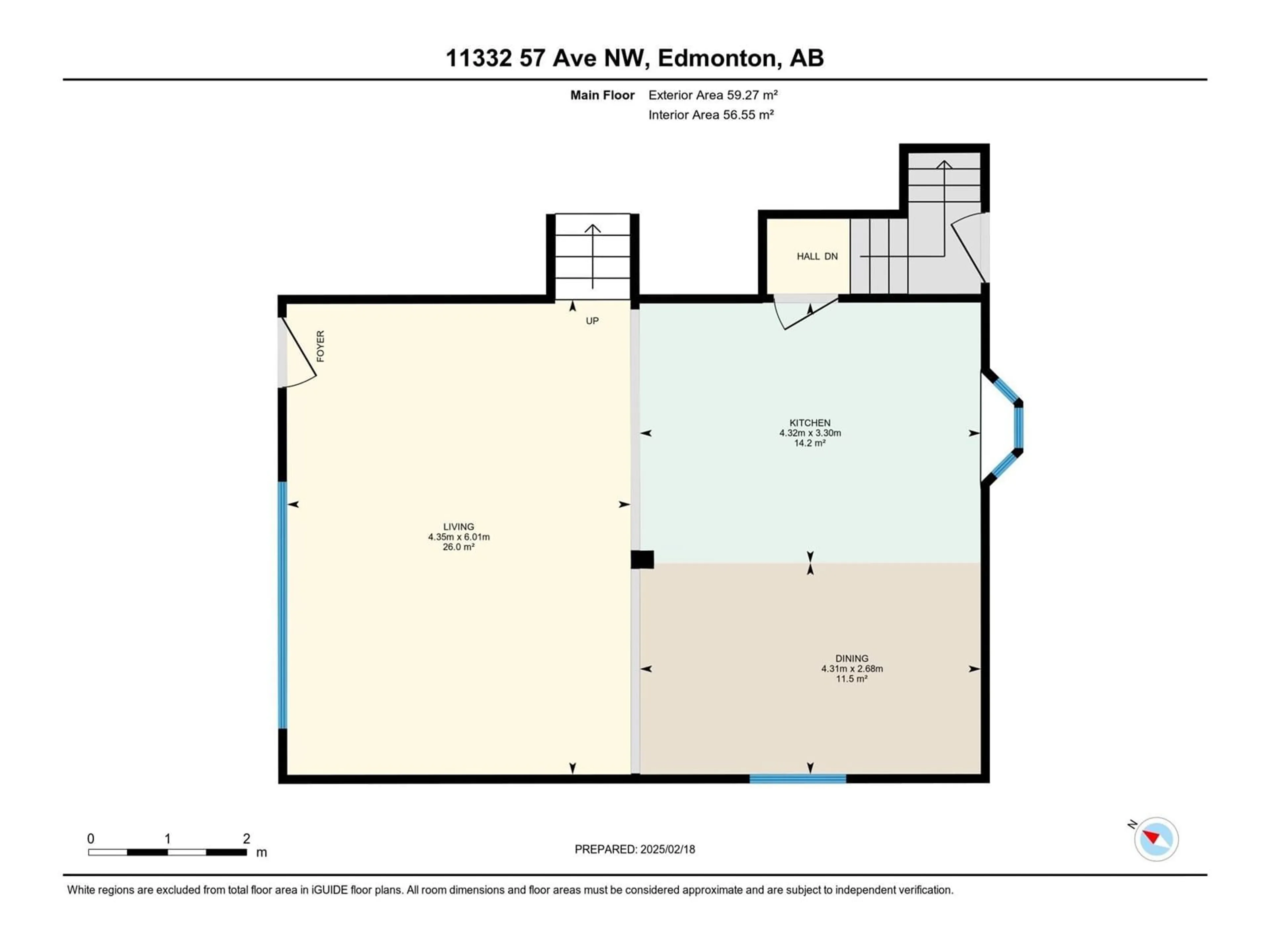 Floor plan for 11332 57 AV NW, Edmonton Alberta T6H1B1