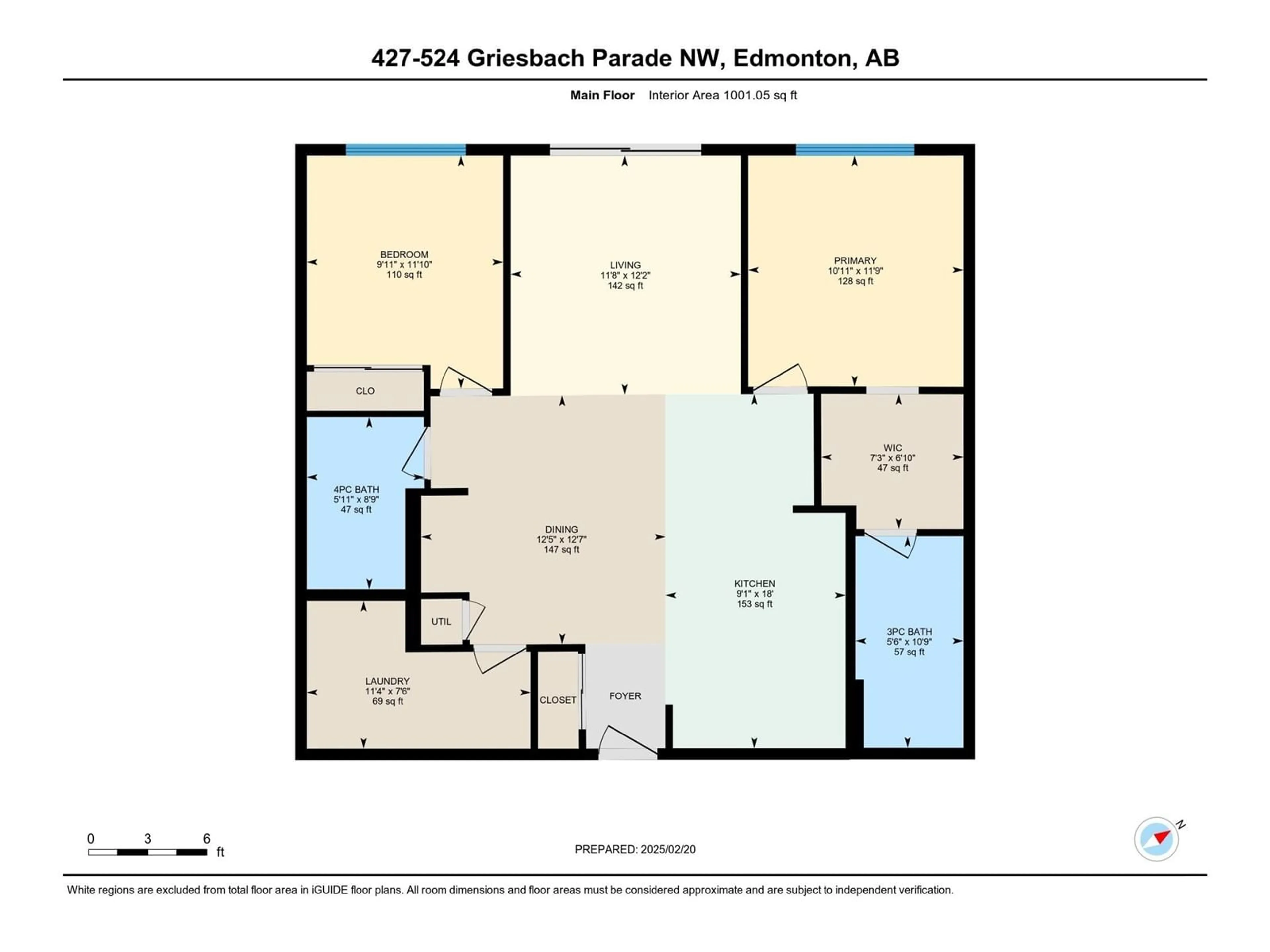 Floor plan for 427 - 524 GRIESBACH PR, Edmonton Alberta T5E6X2