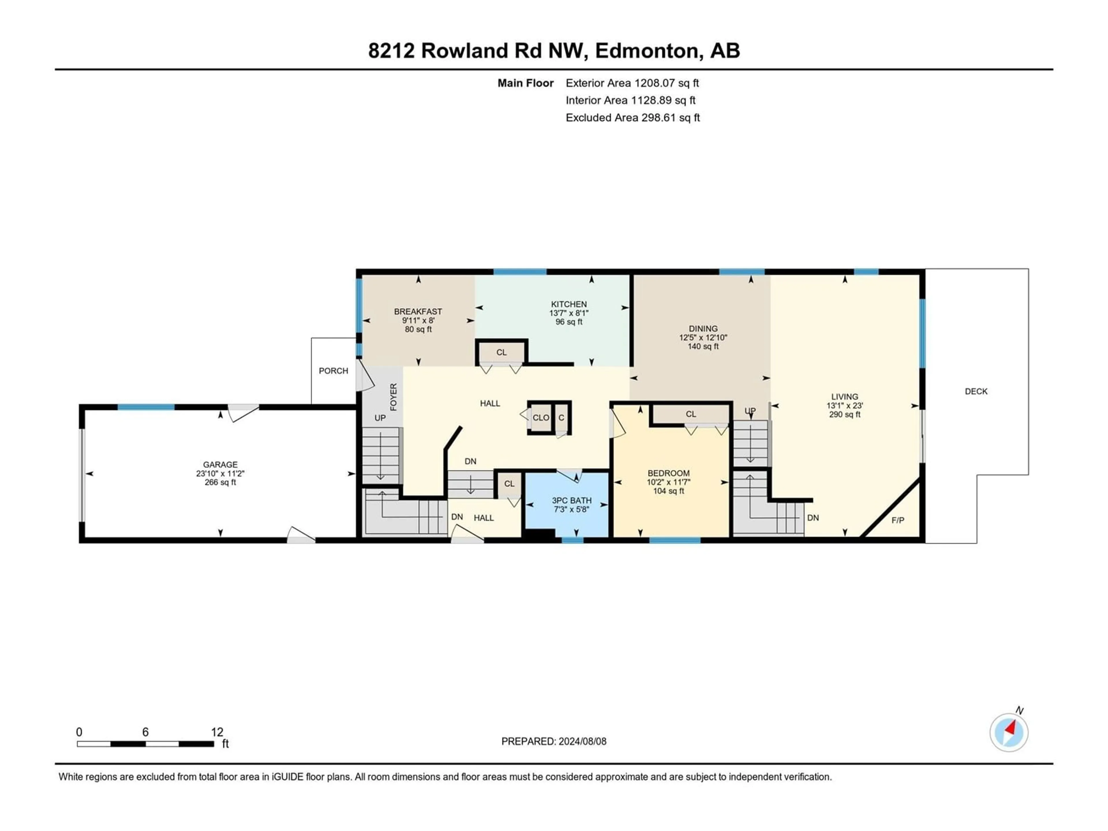 Floor plan for 8212 Rowland RD NW, Edmonton Alberta T6A3W9