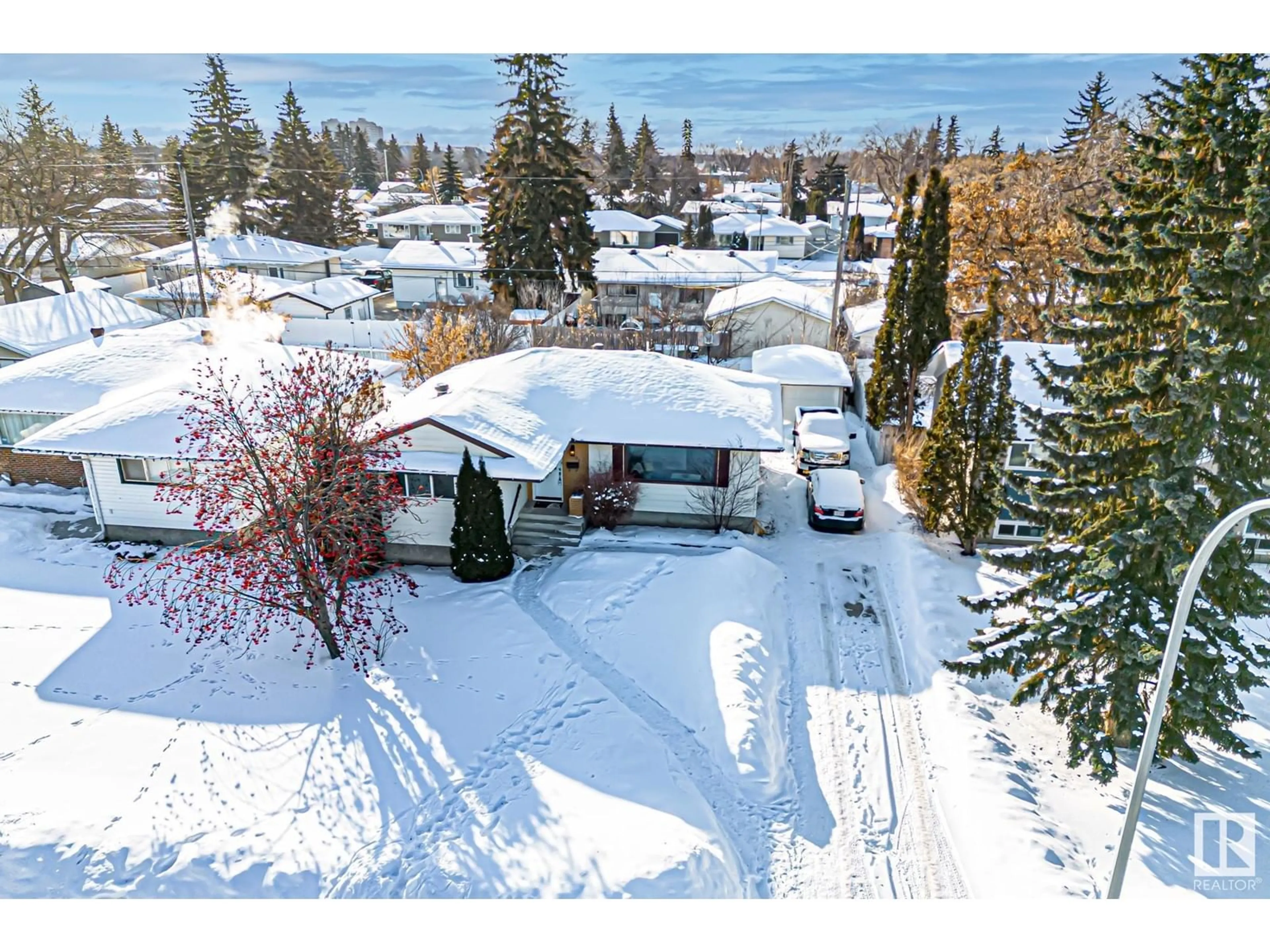 A pic from outside/outdoor area/front of a property/back of a property/a pic from drone, unknown for 15921 93A AV NW, Edmonton Alberta T5R5J5