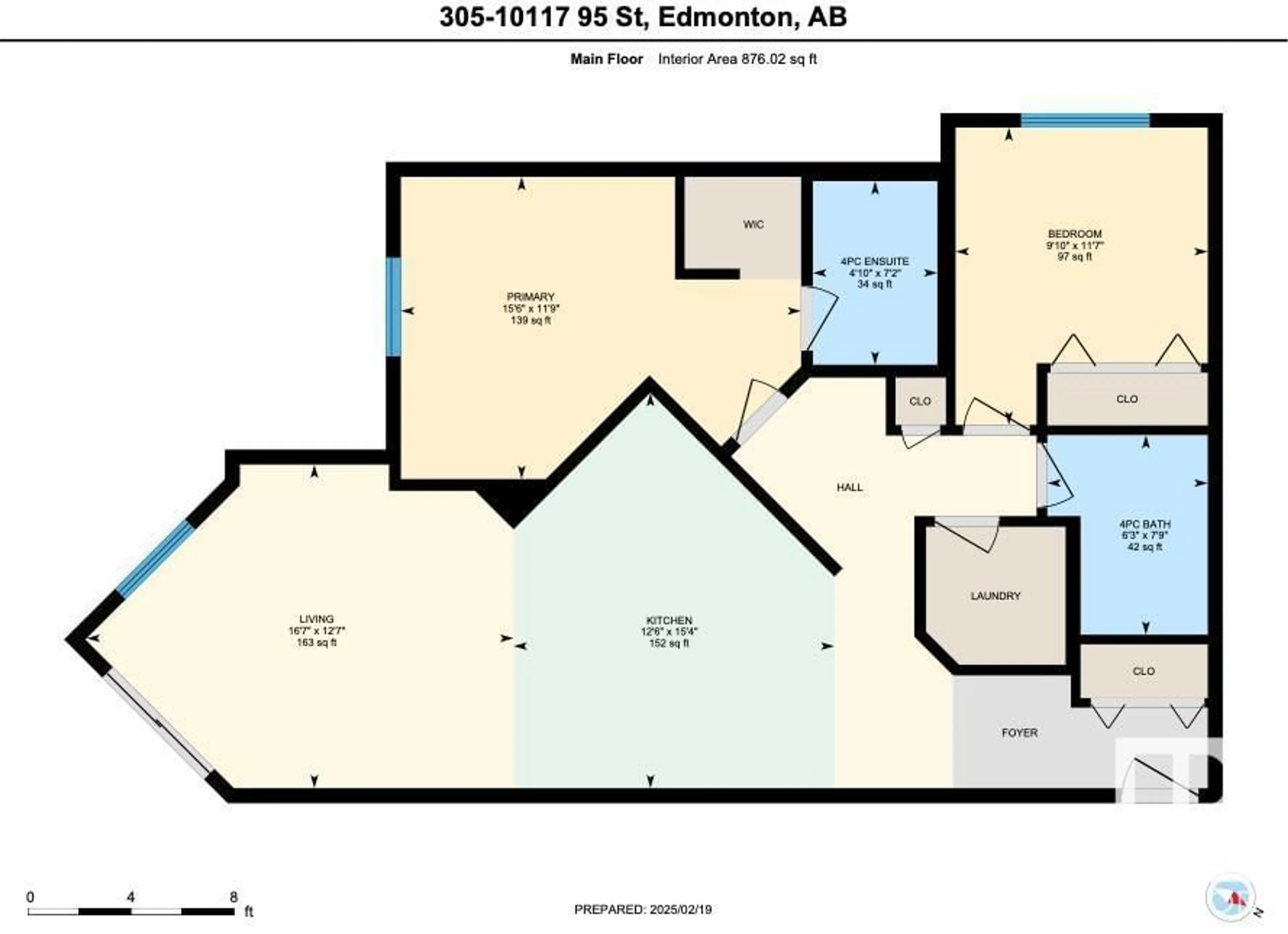 Floor plan for #305 10118 95 ST NW, Edmonton Alberta T5H4R6