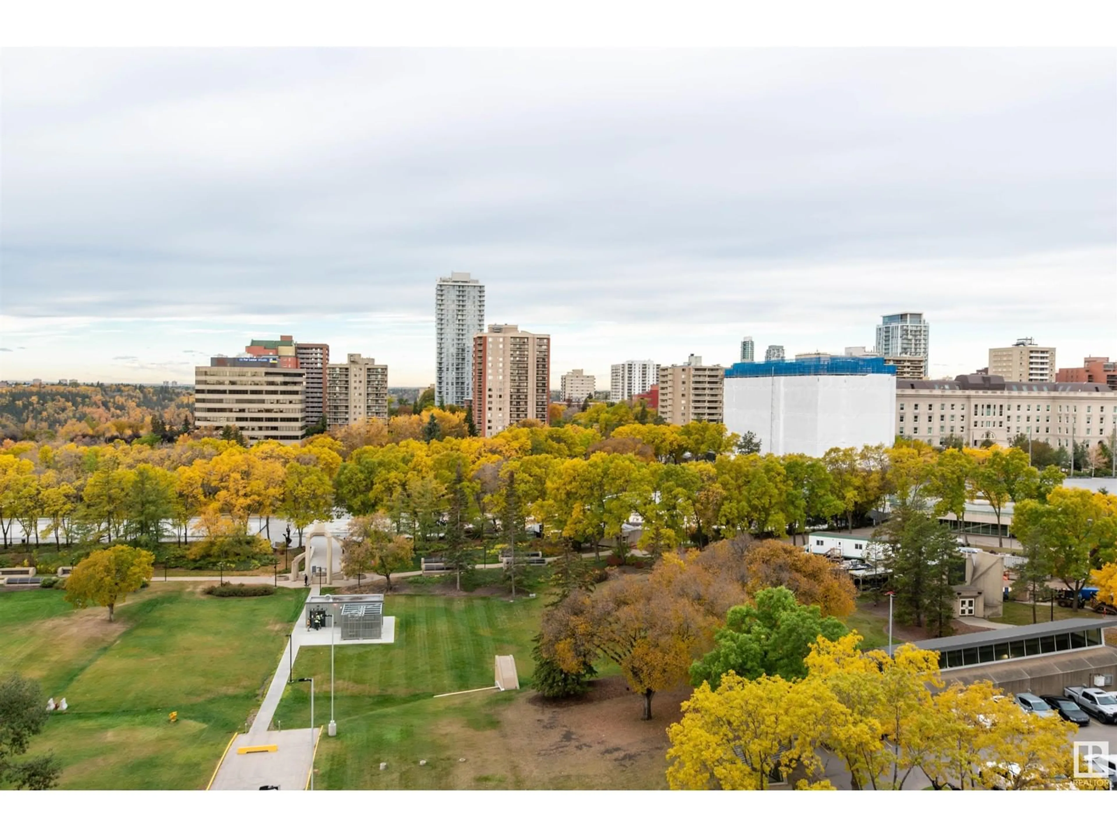 A pic from outside/outdoor area/front of a property/back of a property/a pic from drone, city buildings view from balcony for #1109 9730 106 ST NW, Edmonton Alberta T5K1B7