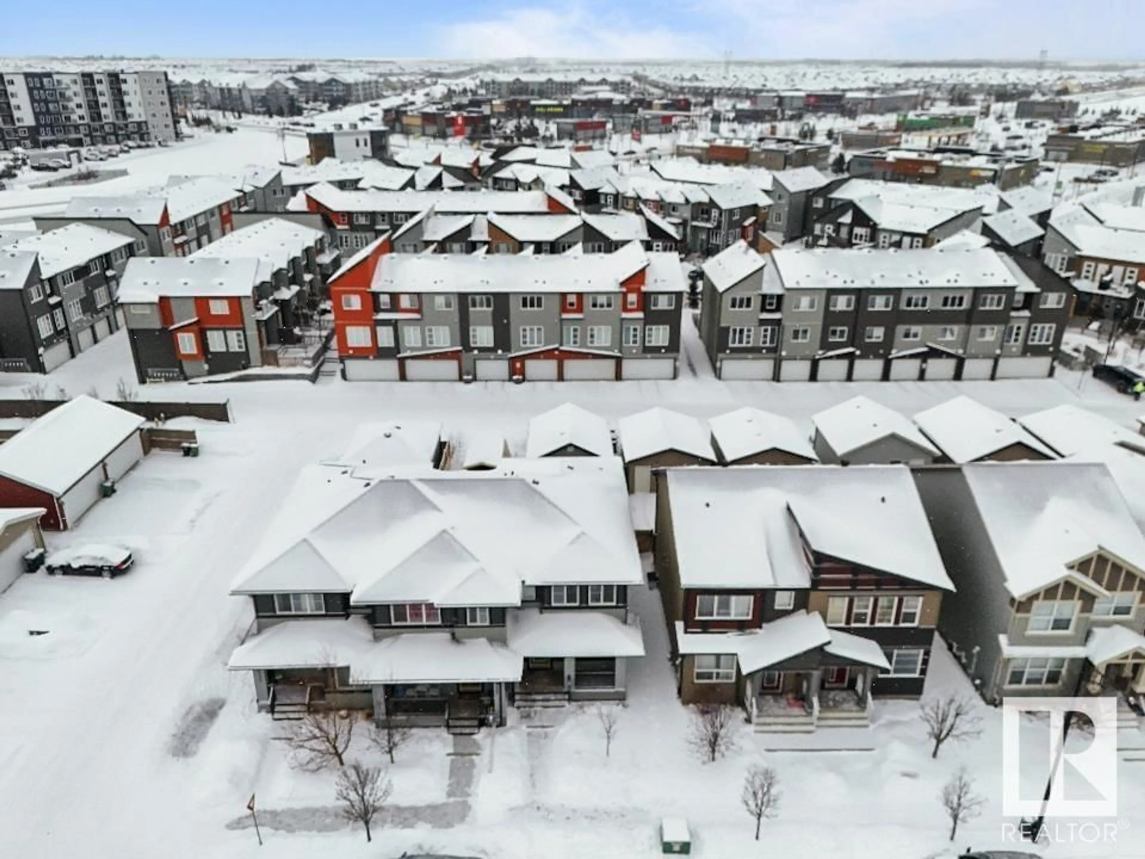 A pic from outside/outdoor area/front of a property/back of a property/a pic from drone, city buildings view from balcony for 4321 PROWSE LINK LI SW, Edmonton Alberta T6W3A7