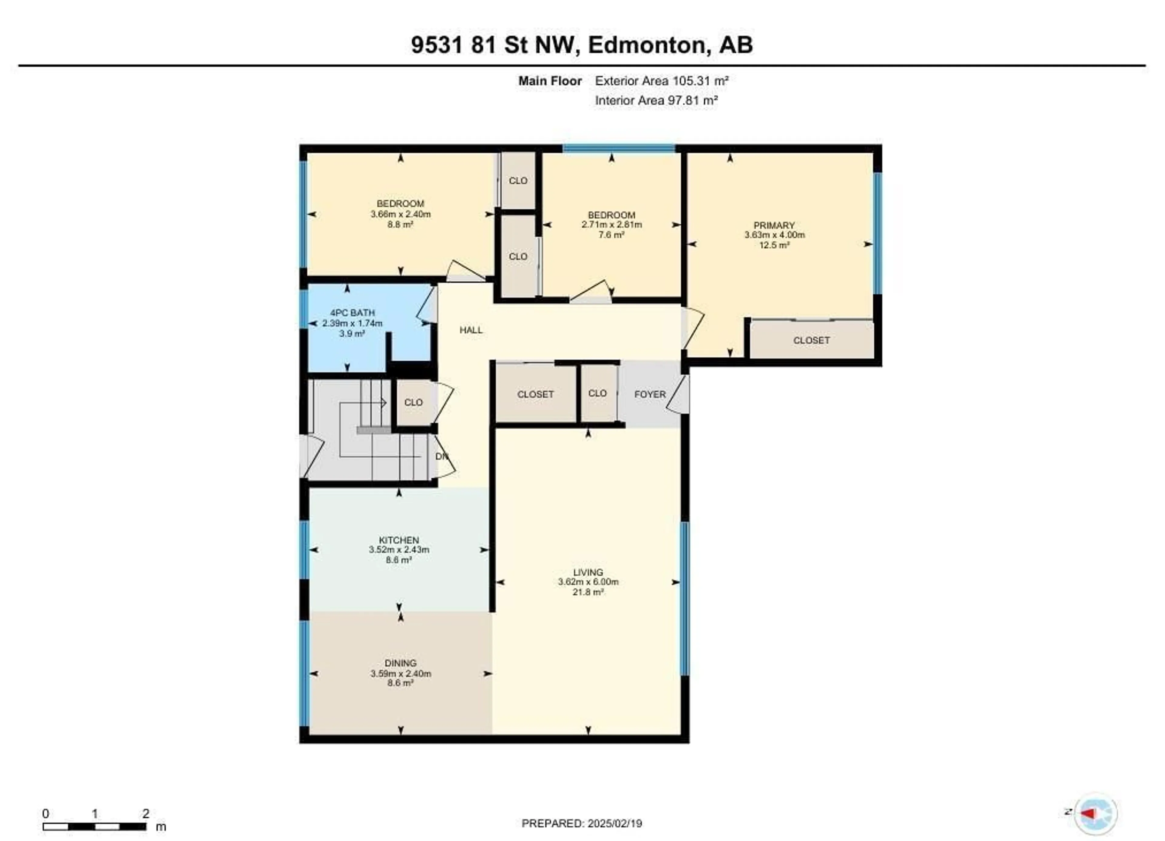 Floor plan for 9531 81 ST NW, Edmonton Alberta T6C2W4