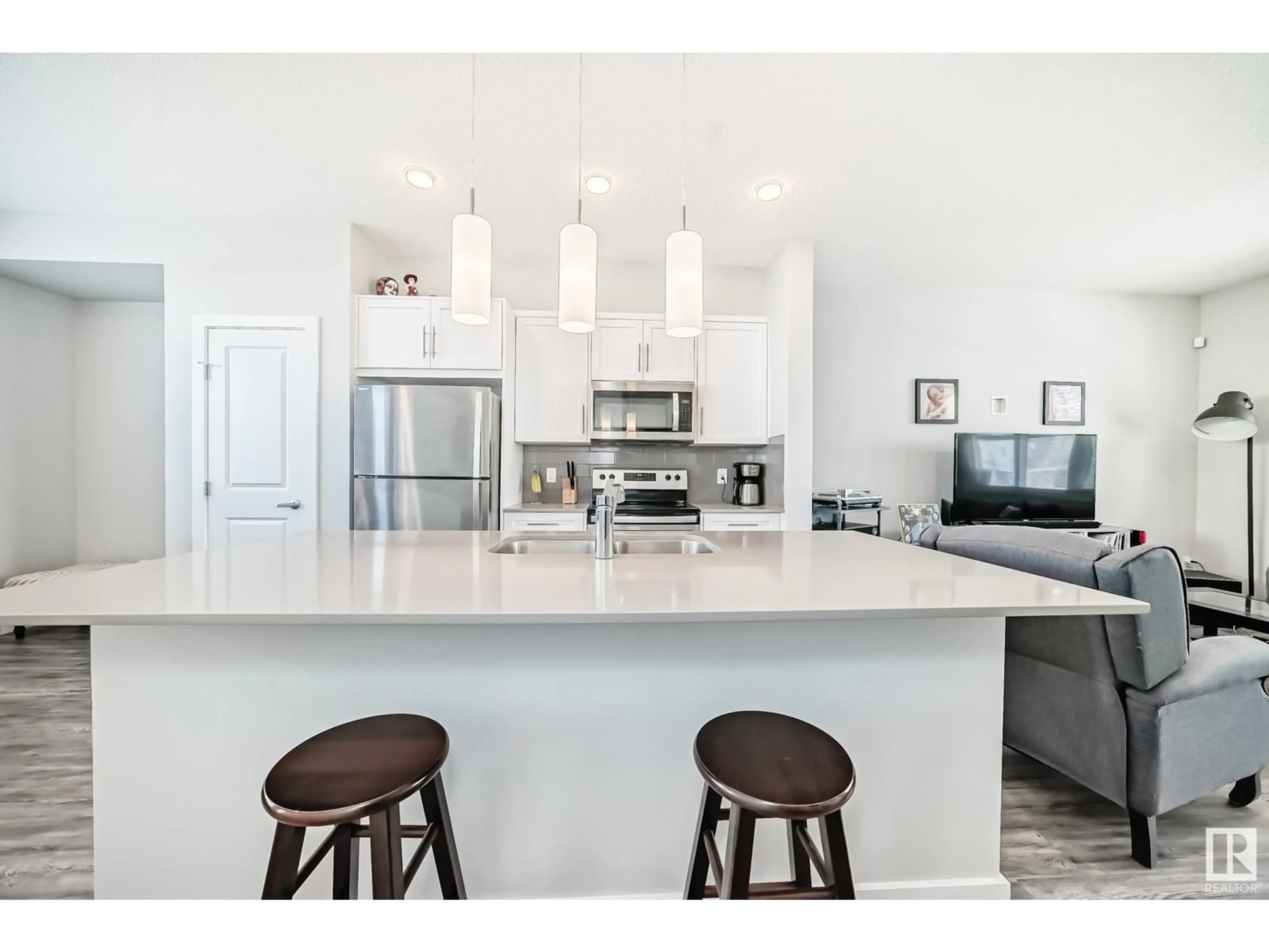 Open concept kitchen, ceramic/tile floor for 1202 ROSENTHAL BV NW, Edmonton Alberta T5T7L3