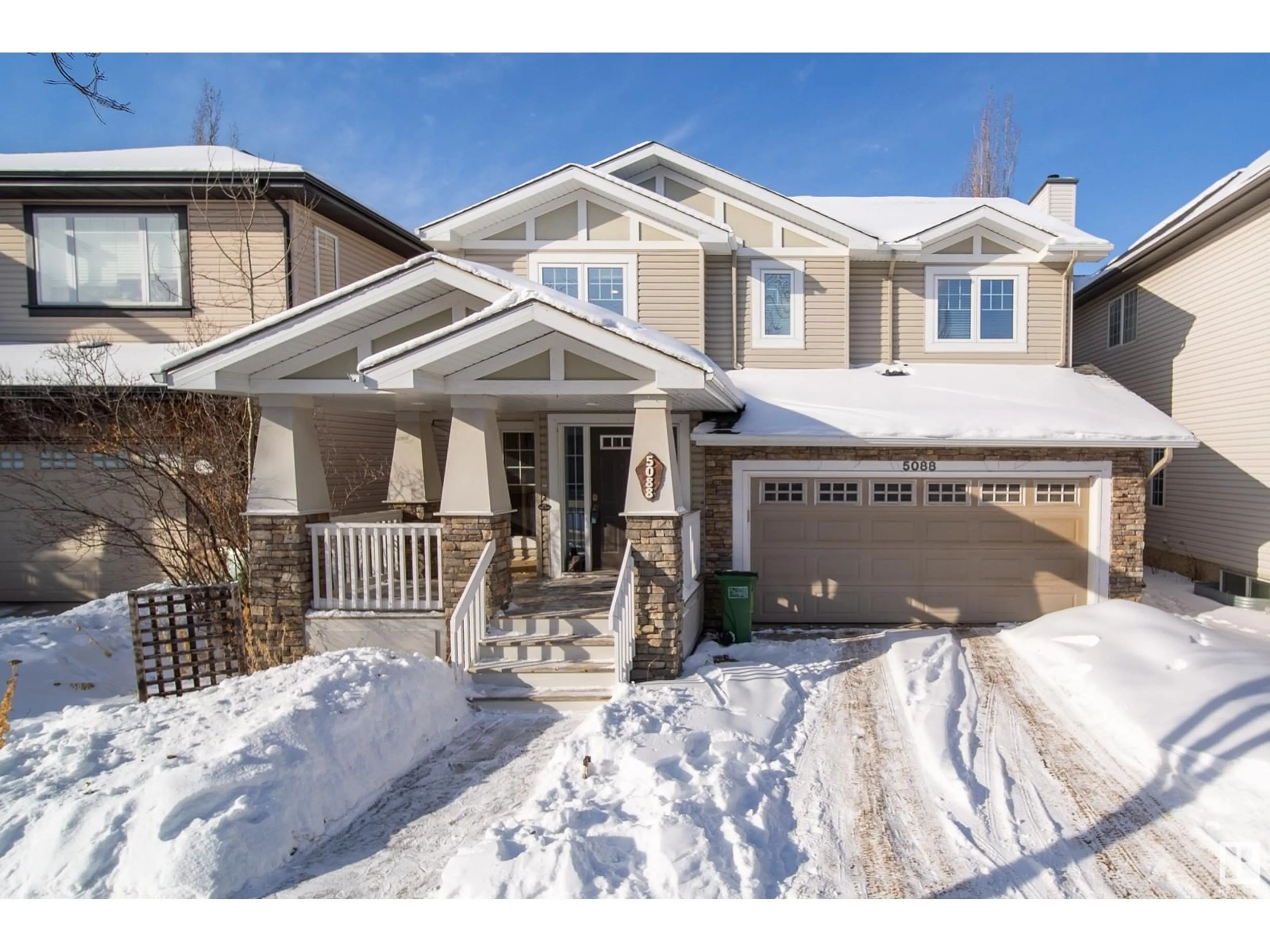 Home with vinyl exterior material, street for 5088 THIBAULT WY NW, Edmonton Alberta T6R3J3