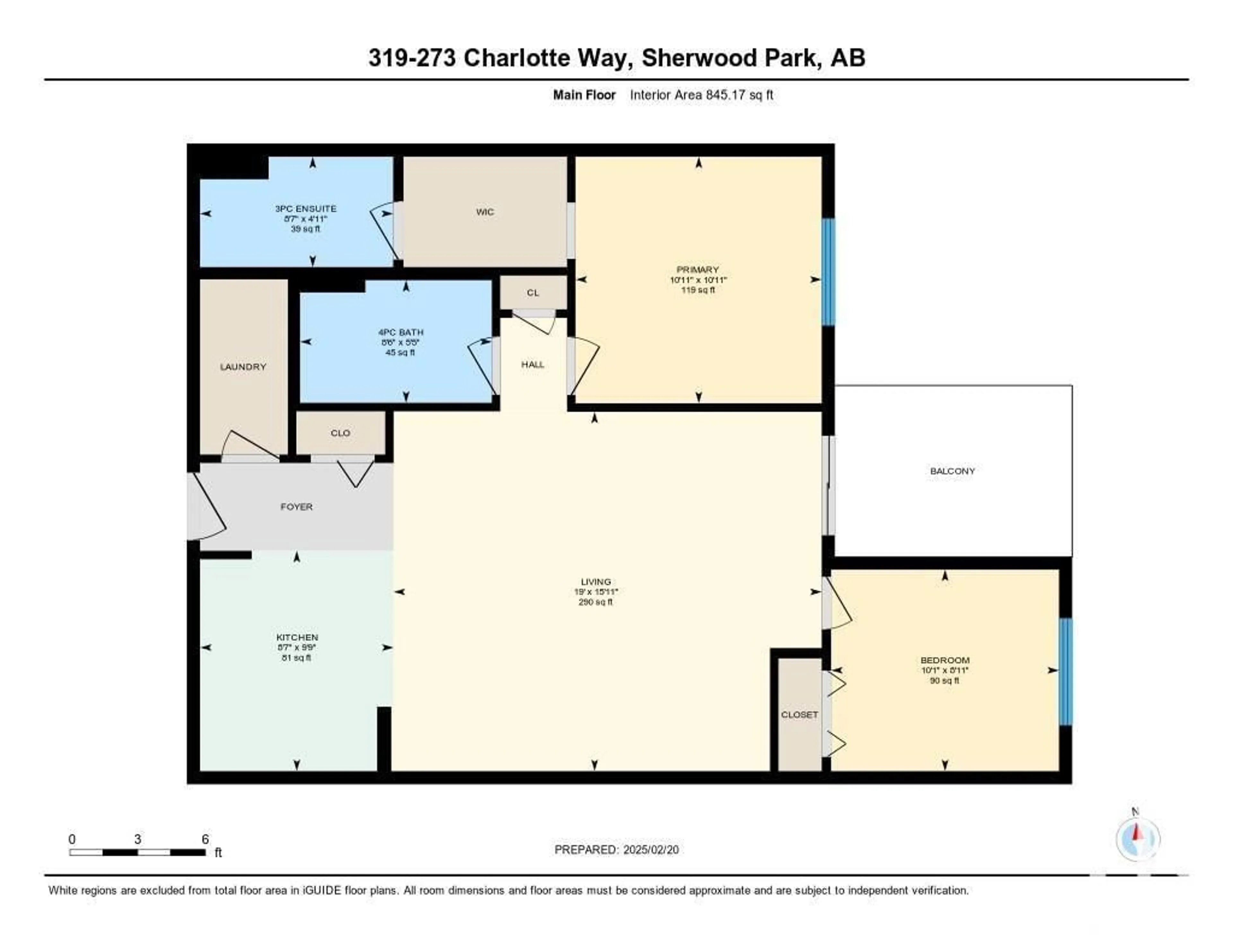 Floor plan for #319 273 CHARLOTTE WY, Sherwood Park Alberta T8H0N9