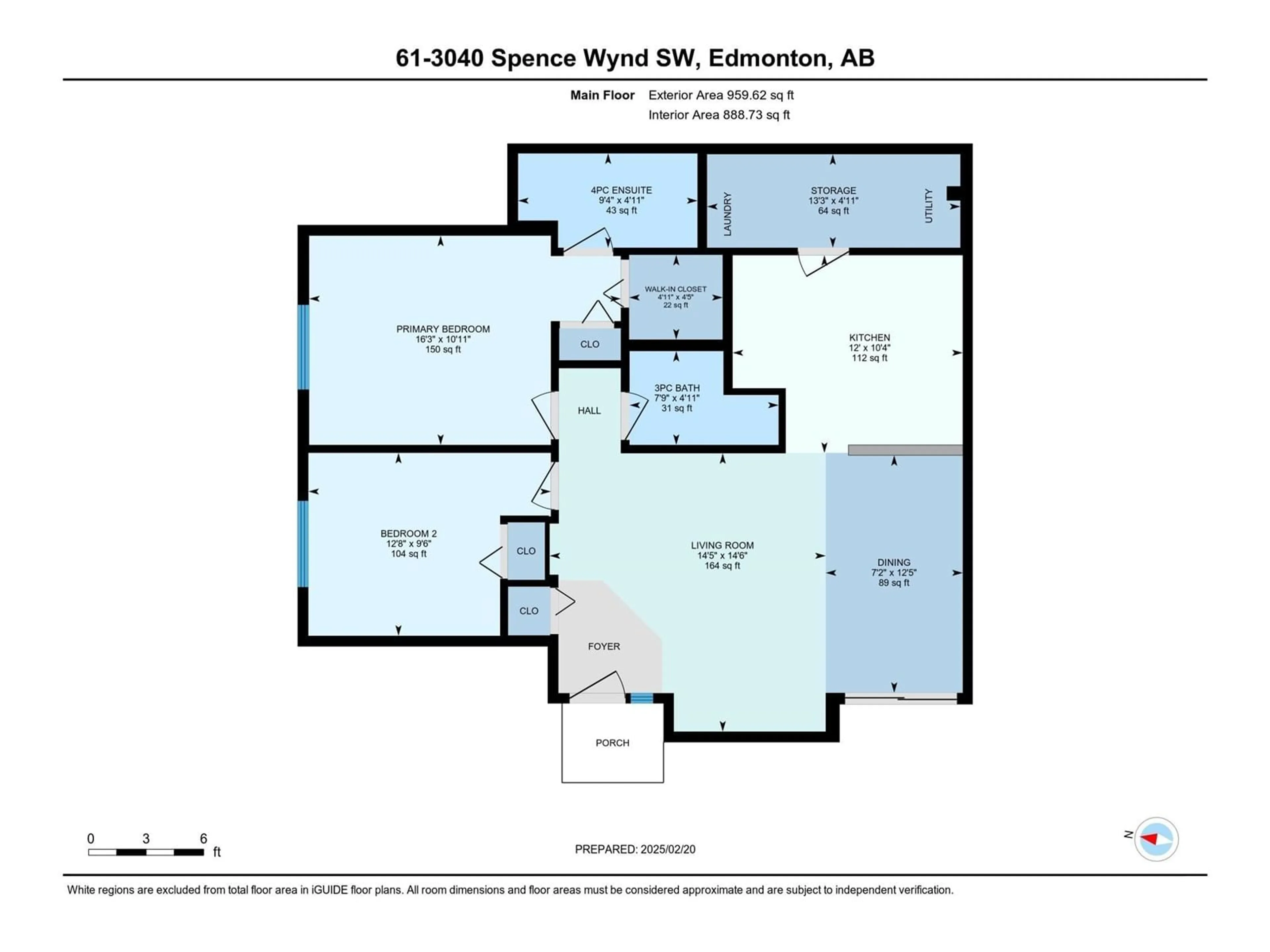 Floor plan for #61 3040 SPENCE WD SE SW, Edmonton Alberta T6X1N7