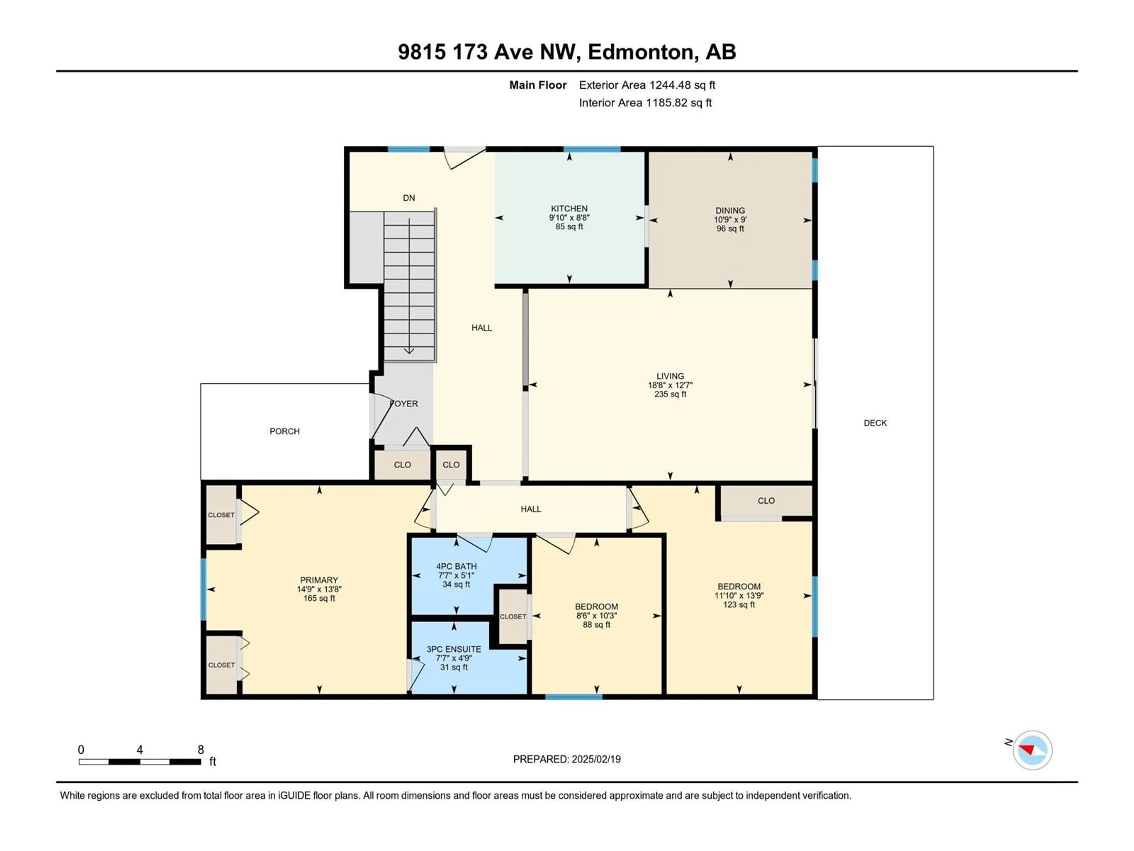 Floor plan for 9815 173 AV NW, Edmonton Alberta T5X3Y1