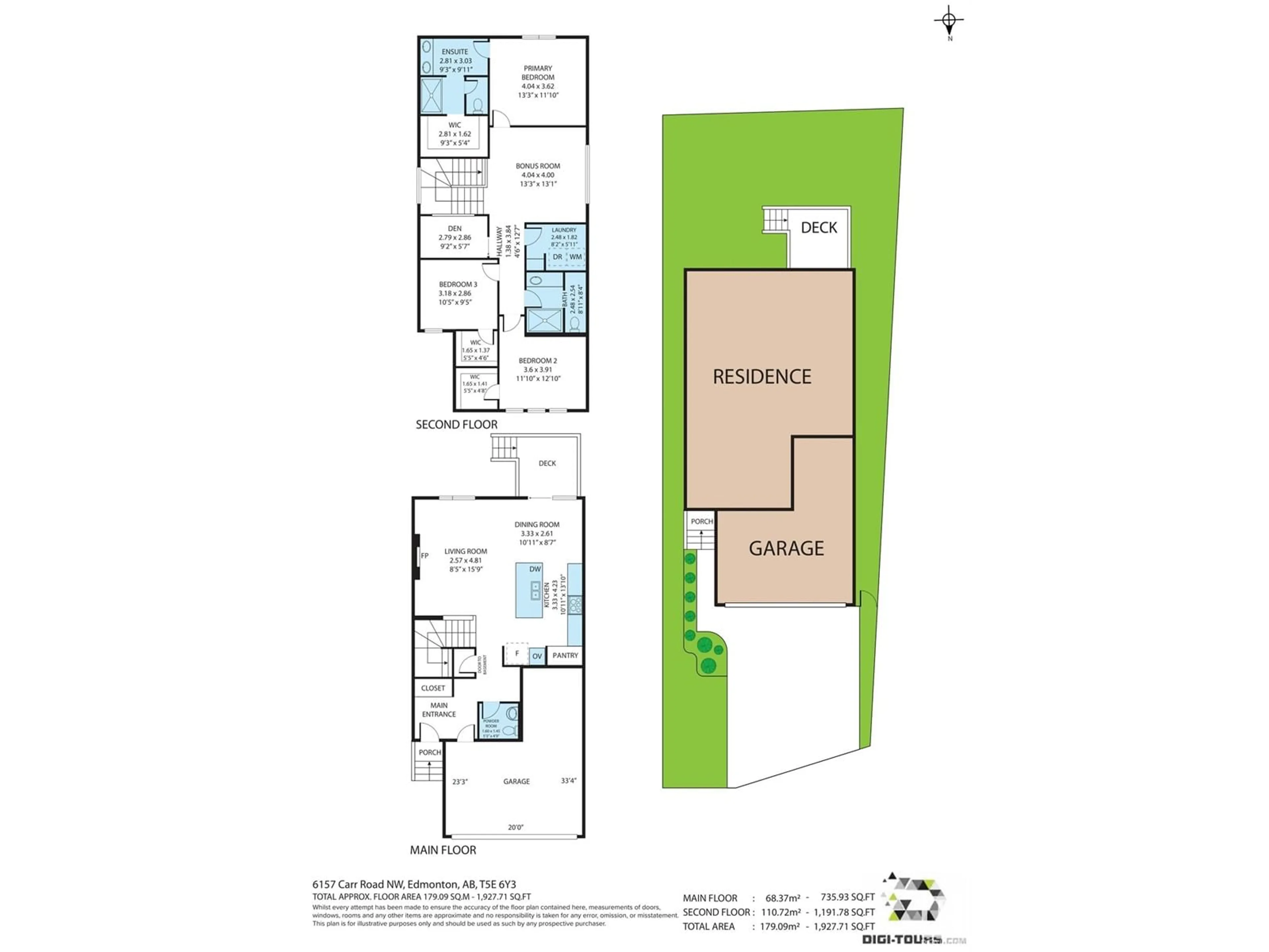 Floor plan for 6157 CARR RD NW, Edmonton Alberta T5E6Y3