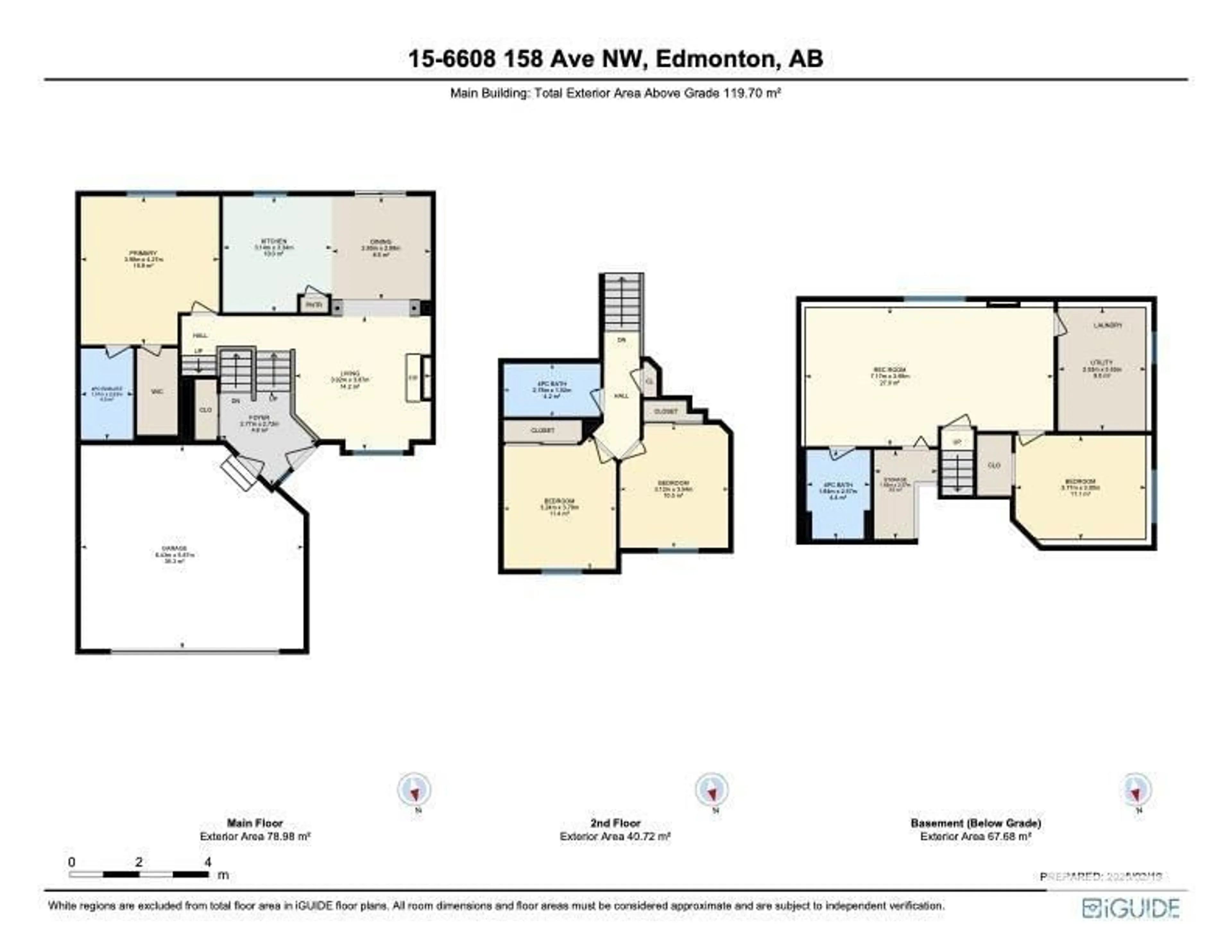 Floor plan for #15 6608 158 AV NW, Edmonton Alberta T5Z2H2