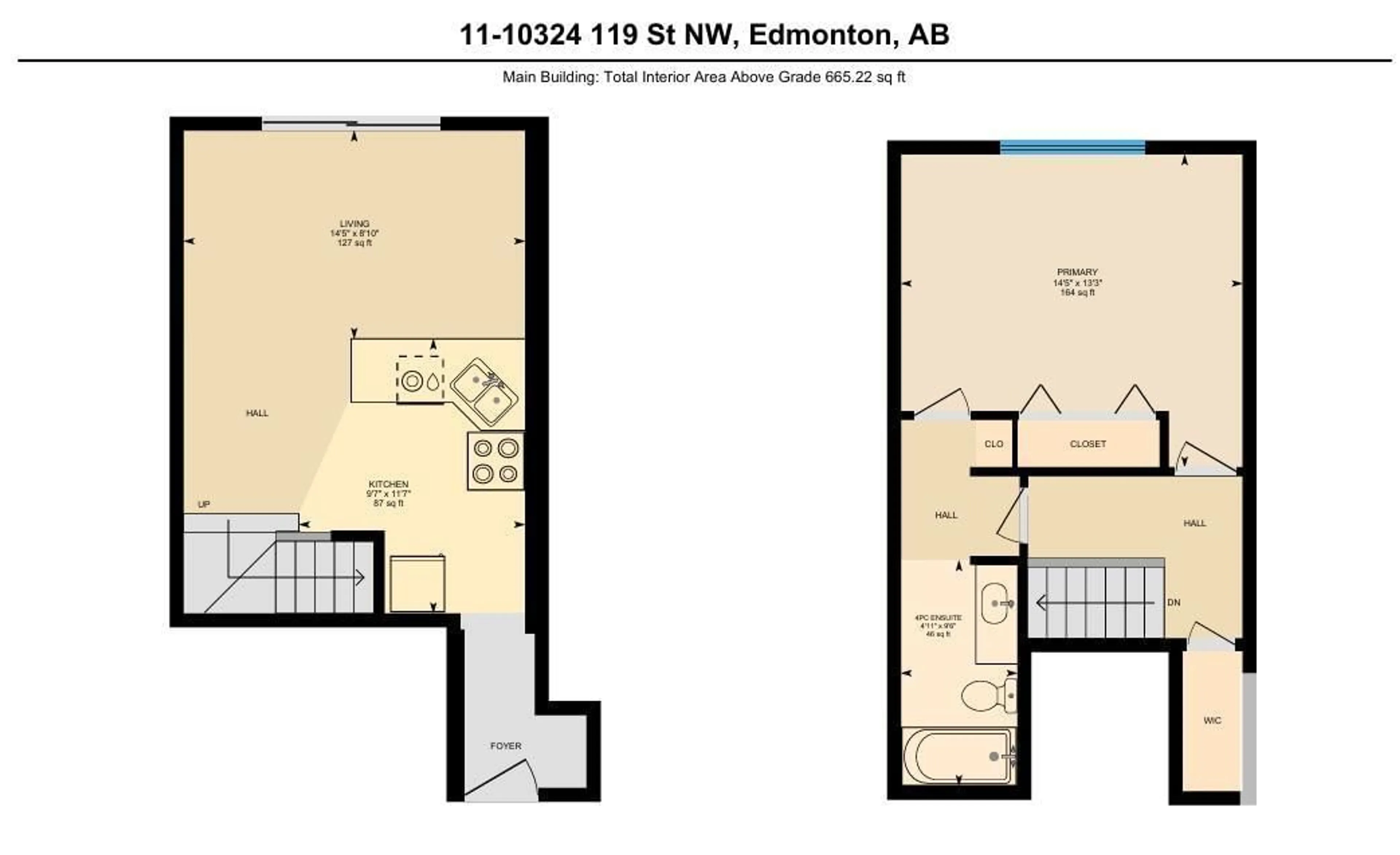 Floor plan for #11 10324 119 ST NW, Edmonton Alberta T5K1Z6