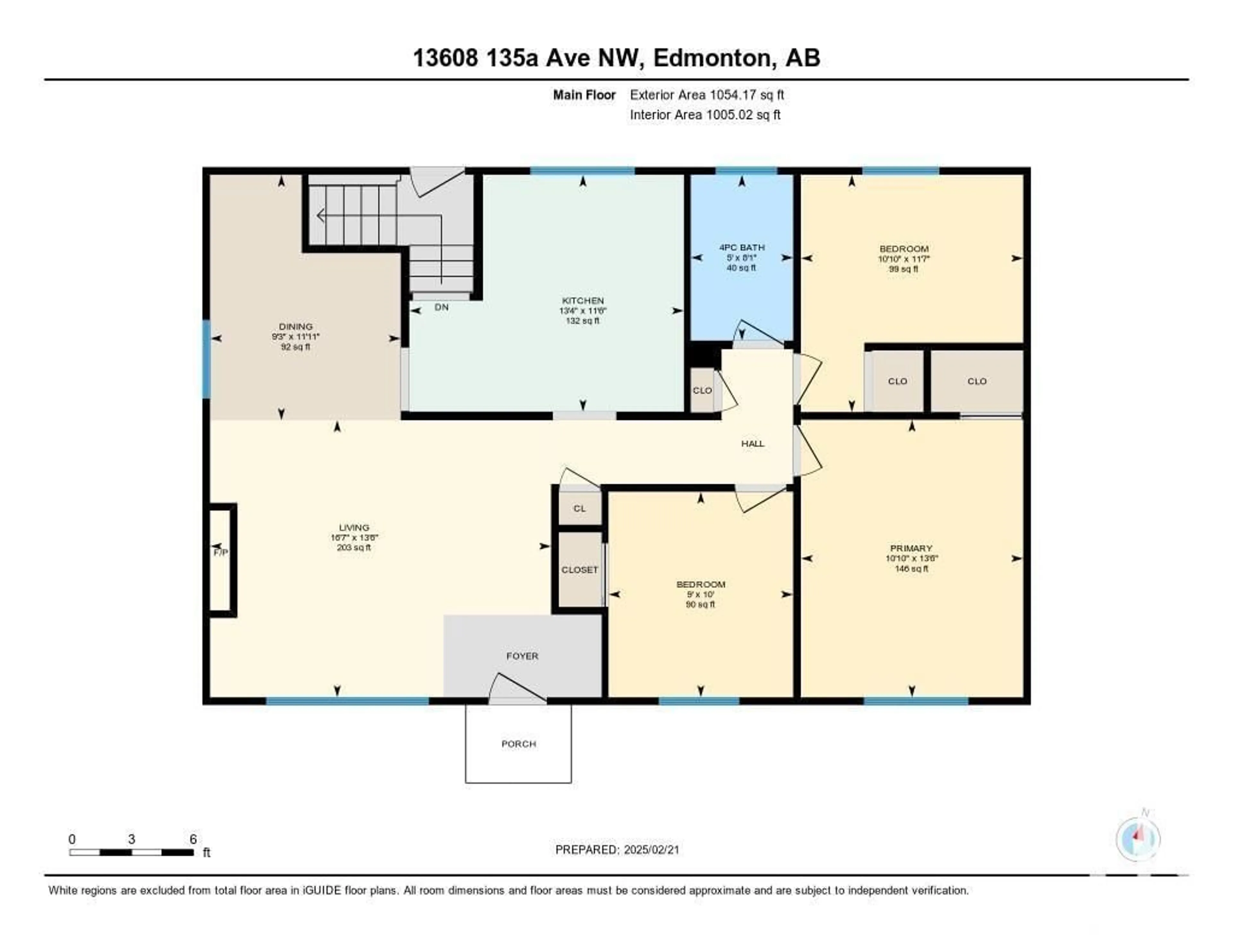 Floor plan for 13608 135A AV NW, Edmonton Alberta T5L3Z9