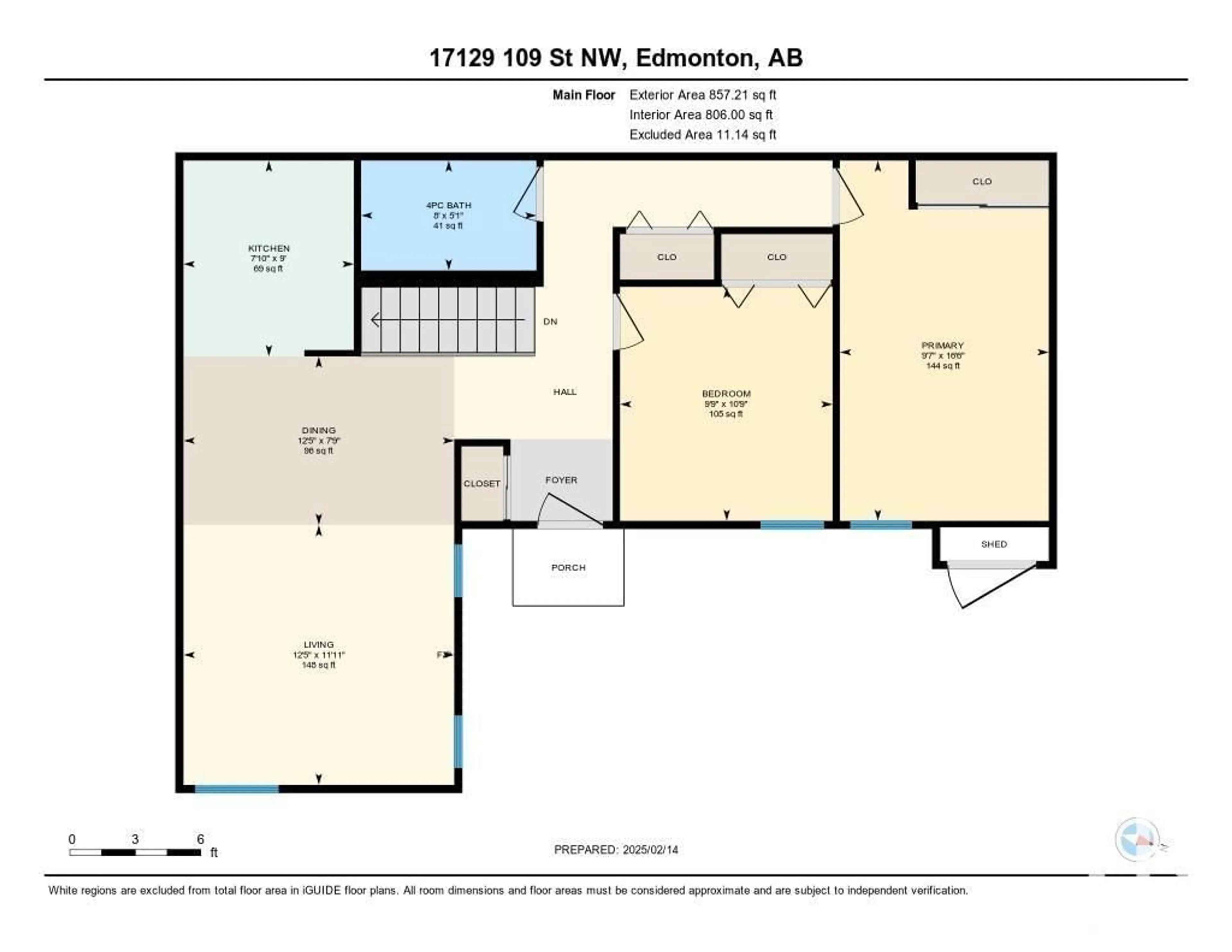 Floor plan for 17129 109 ST NW NW, Edmonton Alberta T5X3E2