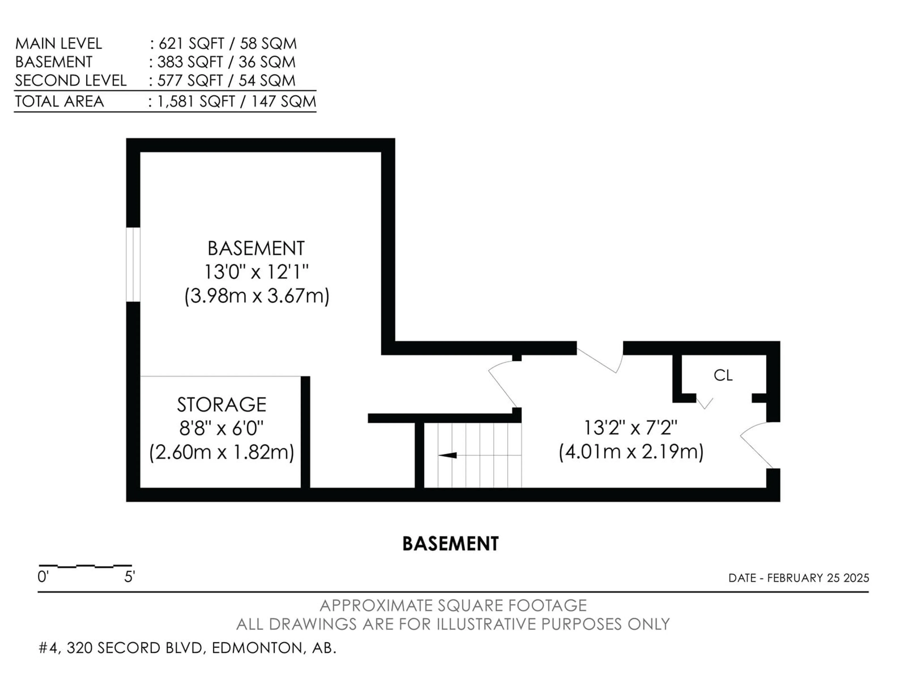Floor plan for #4 - 320 SECORD BV, Edmonton Alberta T5T7E8