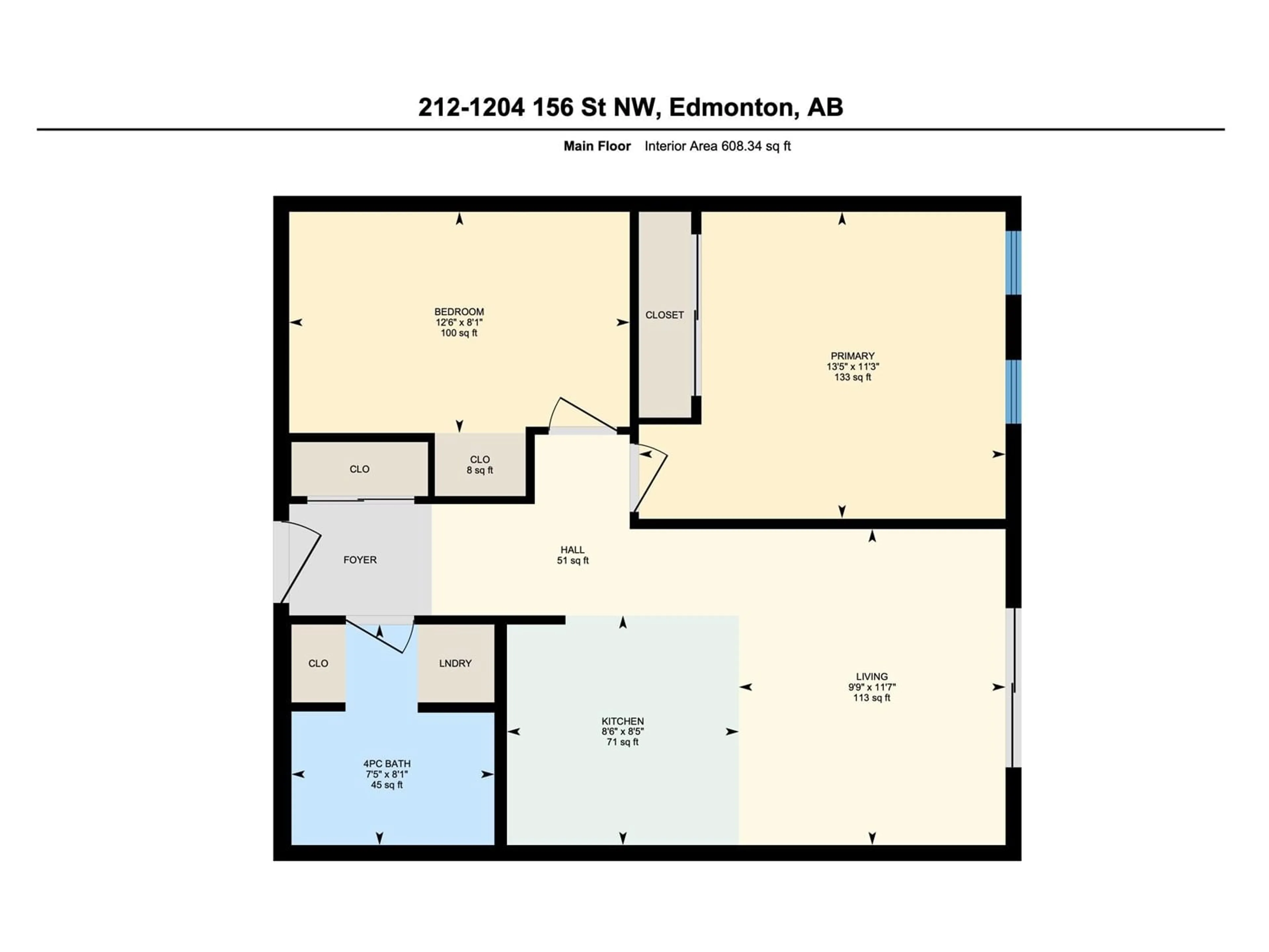 Floor plan for #212 1204 156 ST NW, Edmonton Alberta T6R0R6