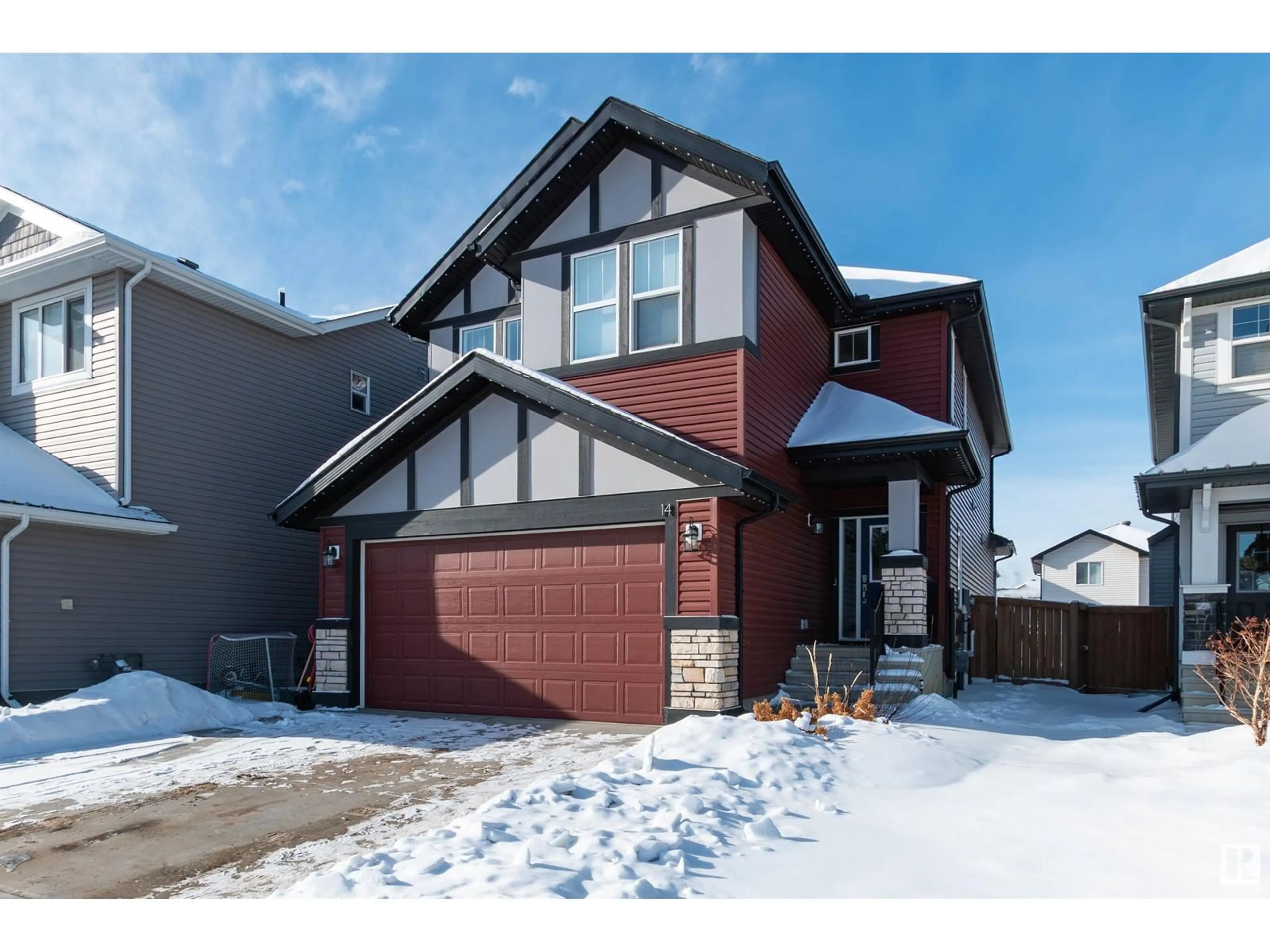 Home with vinyl exterior material, street for 14 SAPPHIRE CV, Sherwood Park Alberta T8H1Z8