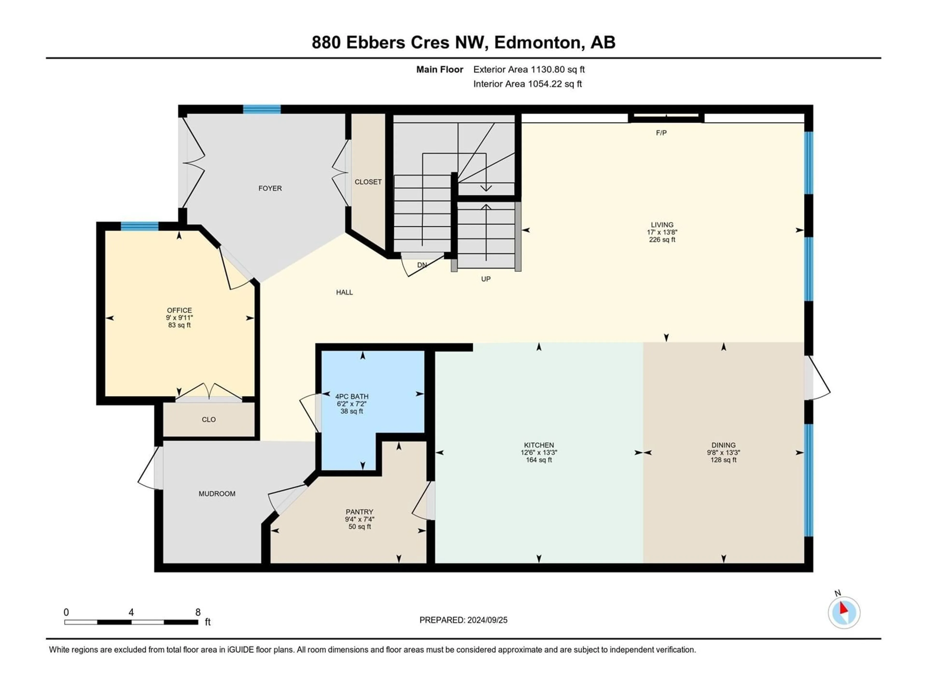 Floor plan for 880 EBBERS CR NW, Edmonton Alberta T5Y3V1