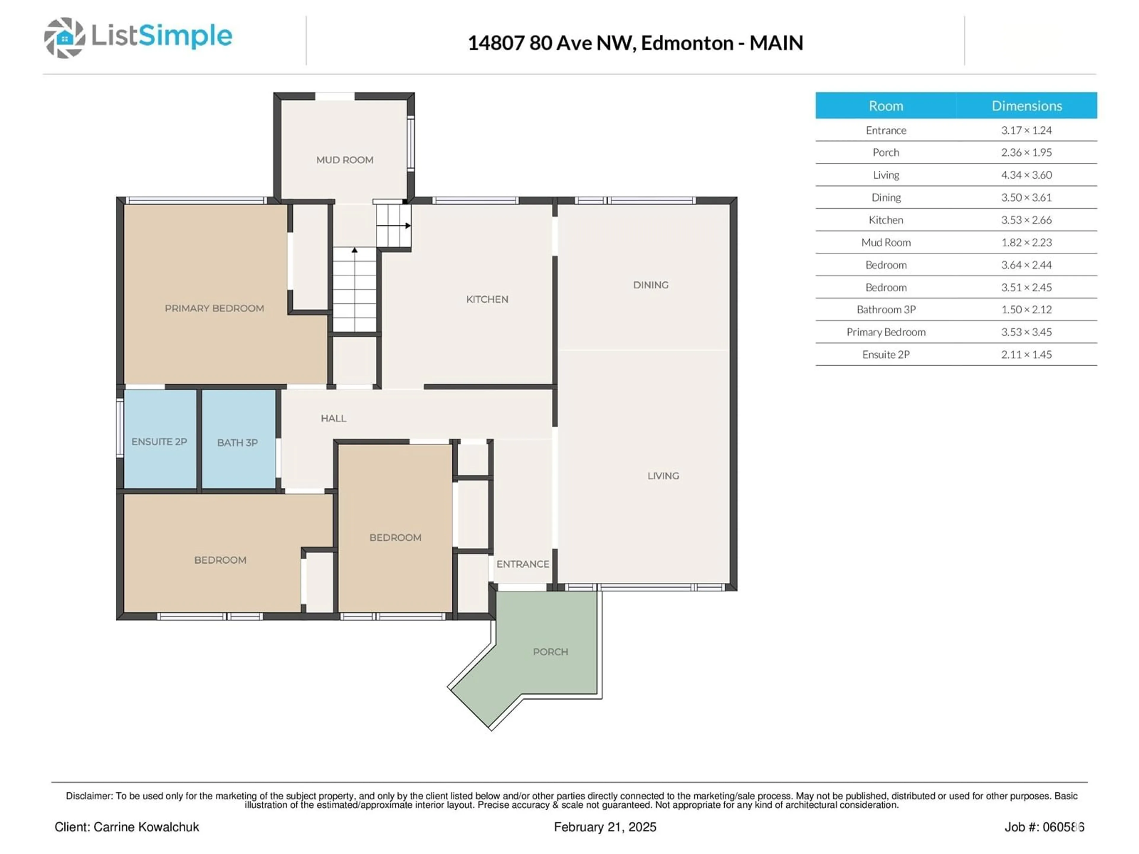 Floor plan for 14807 80 AV NW, Edmonton Alberta T5R3K8