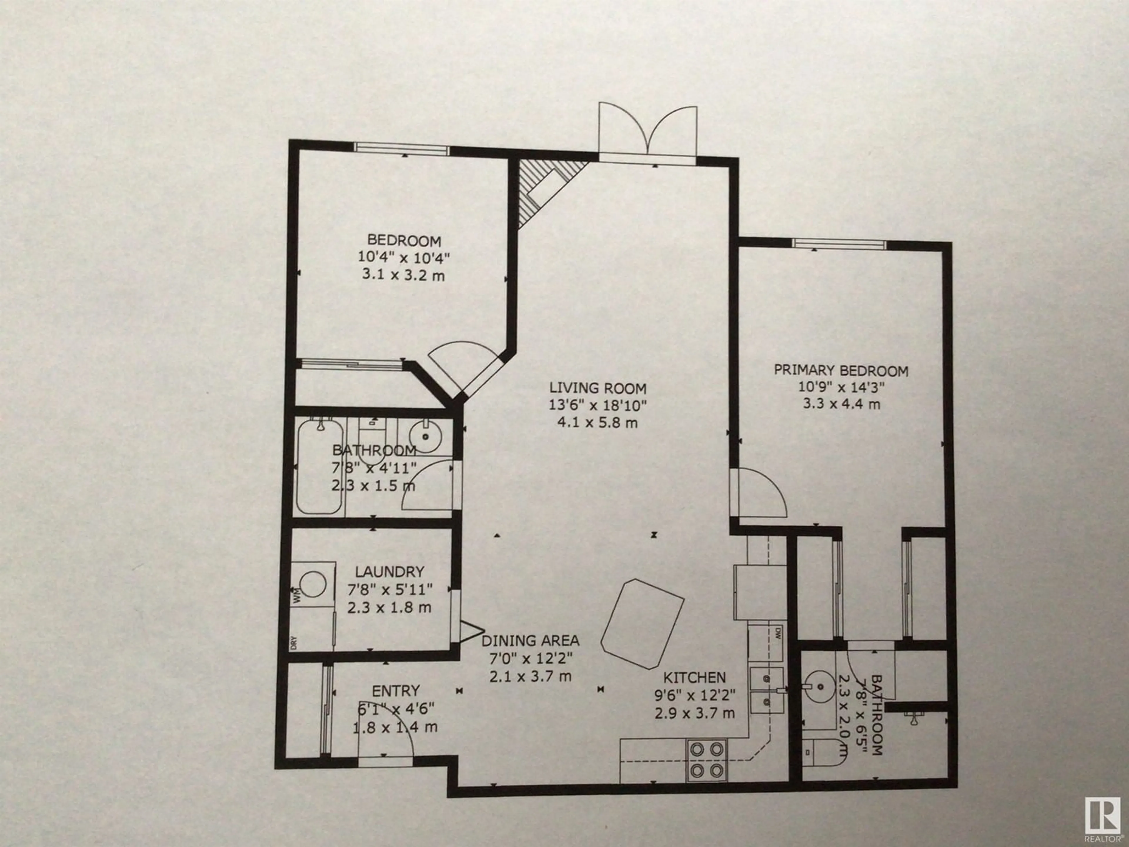 Floor plan for #135 16035 132 ST NW NW, Edmonton Alberta T6V0B4