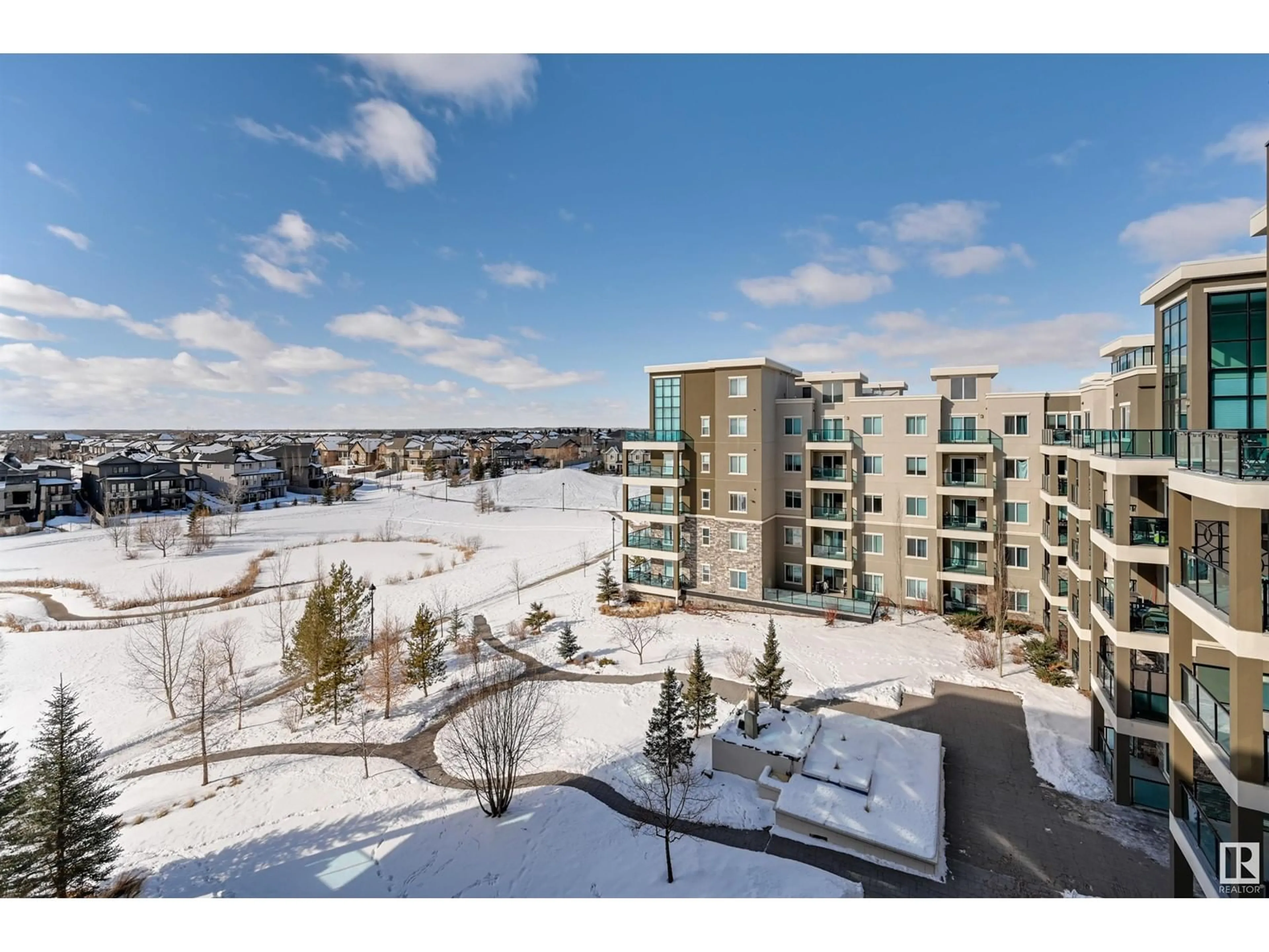 A pic from outside/outdoor area/front of a property/back of a property/a pic from drone, unknown for #502 1230 WINDERMERE WY SW, Edmonton Alberta T6W2J3