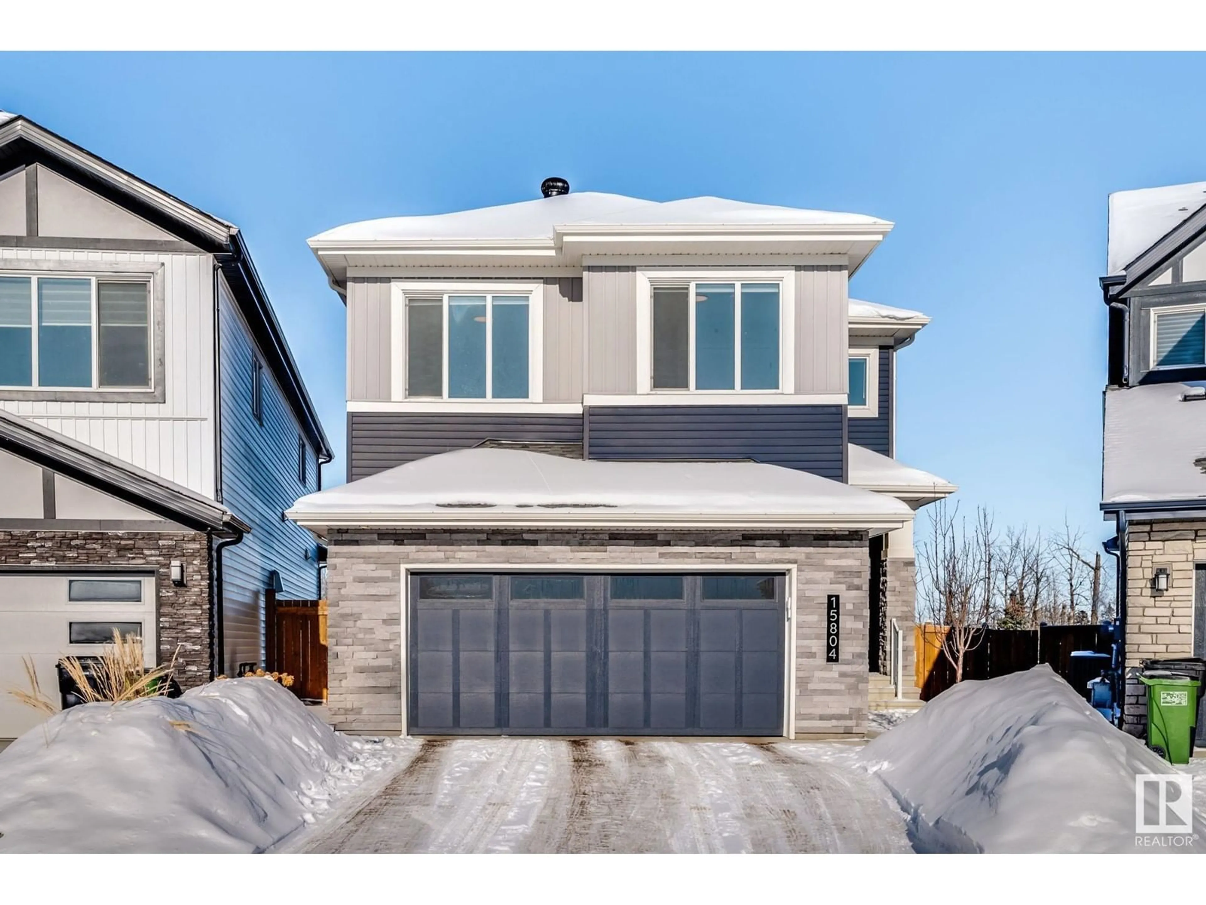 Home with brick exterior material, street for 15804 29 AV SW, Edmonton Alberta T6W4X4