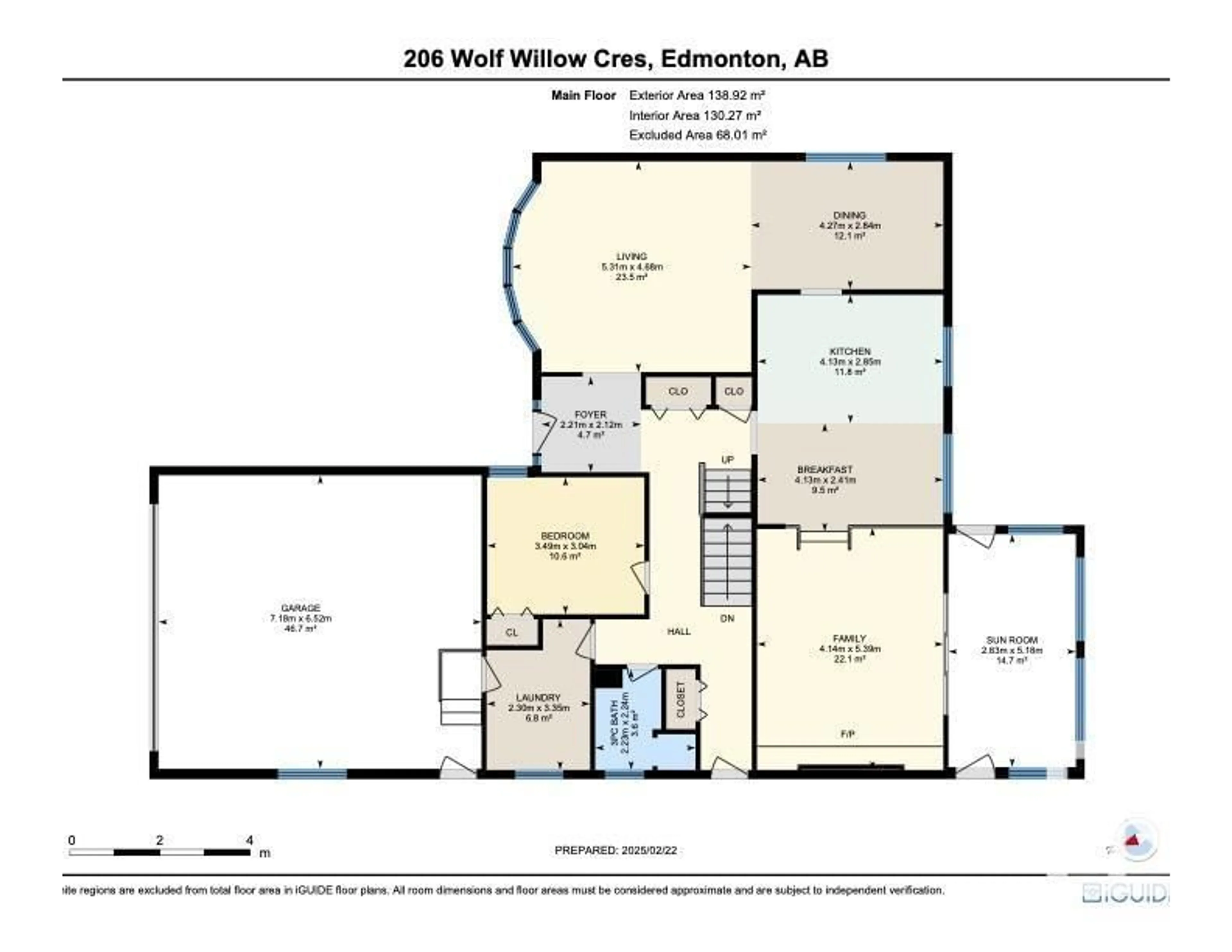 Floor plan for 206 Wolf Willow CR NW, Edmonton Alberta T5T1T2