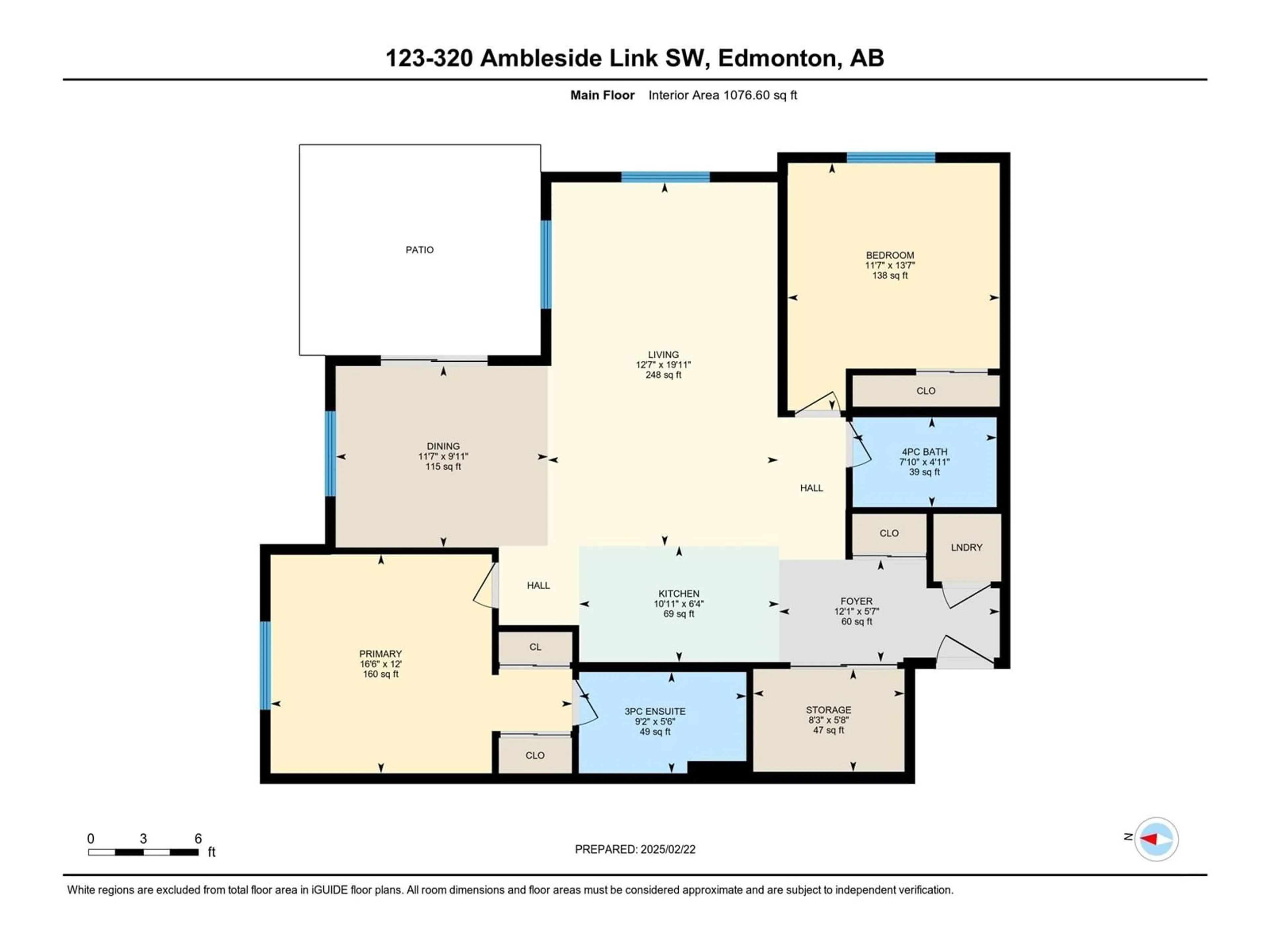 Floor plan for #123 320 AMBLESIDE LINK LI SW, Edmonton Alberta T6W2Z9