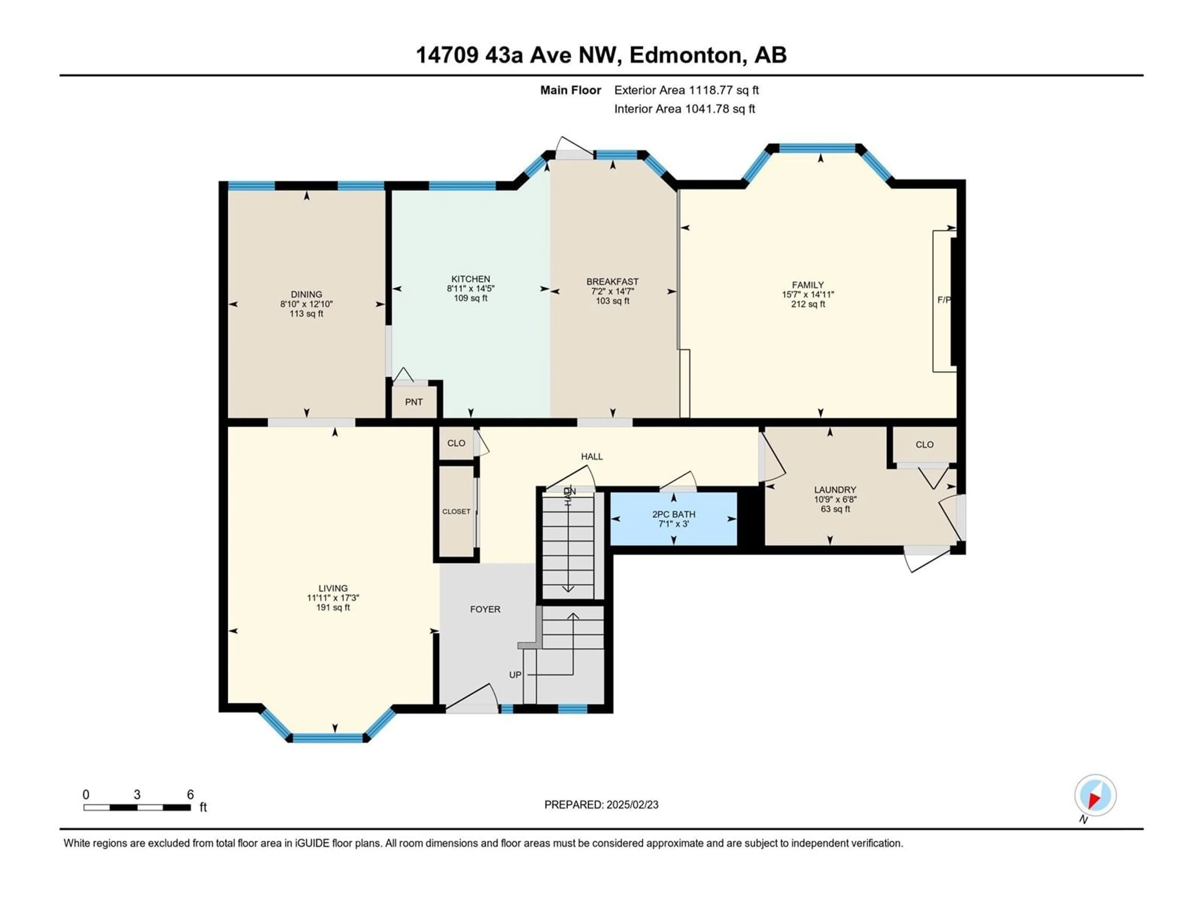 Floor plan for 14709 43A AV NW, Edmonton Alberta T6H5T8