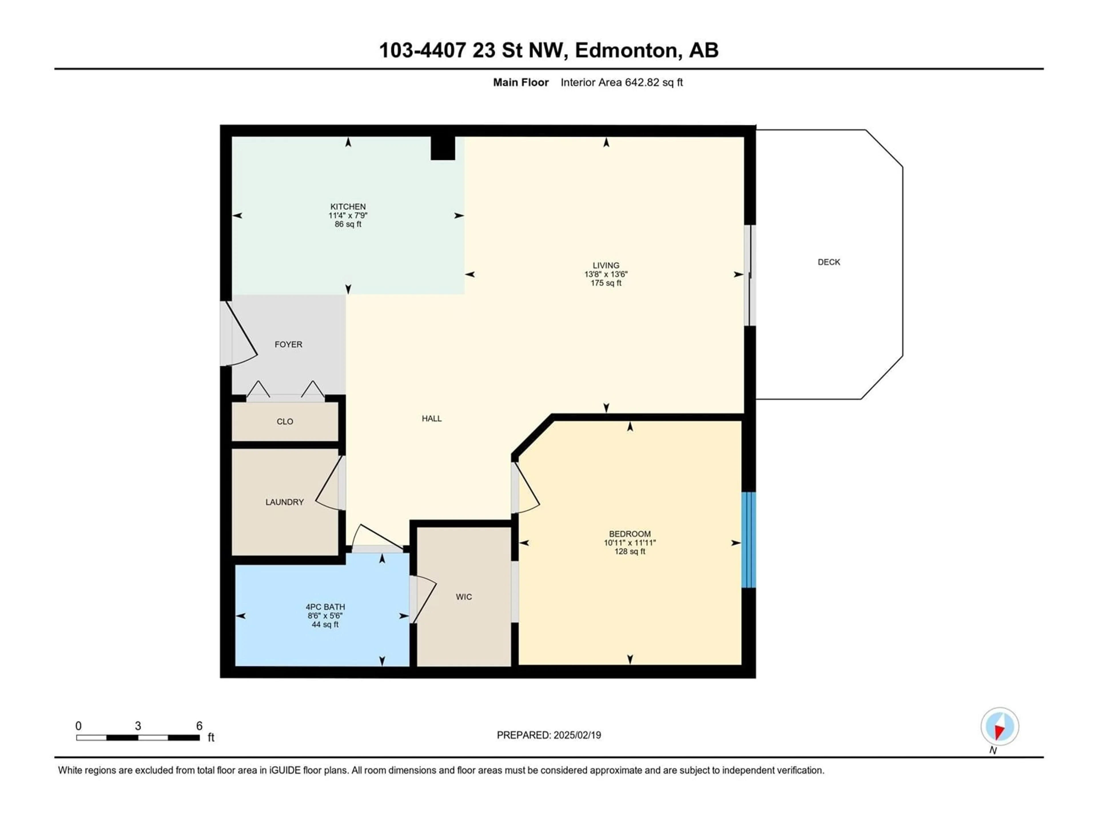 Floor plan for #103 4407 23 ST NW, Edmonton Alberta T6T0B6