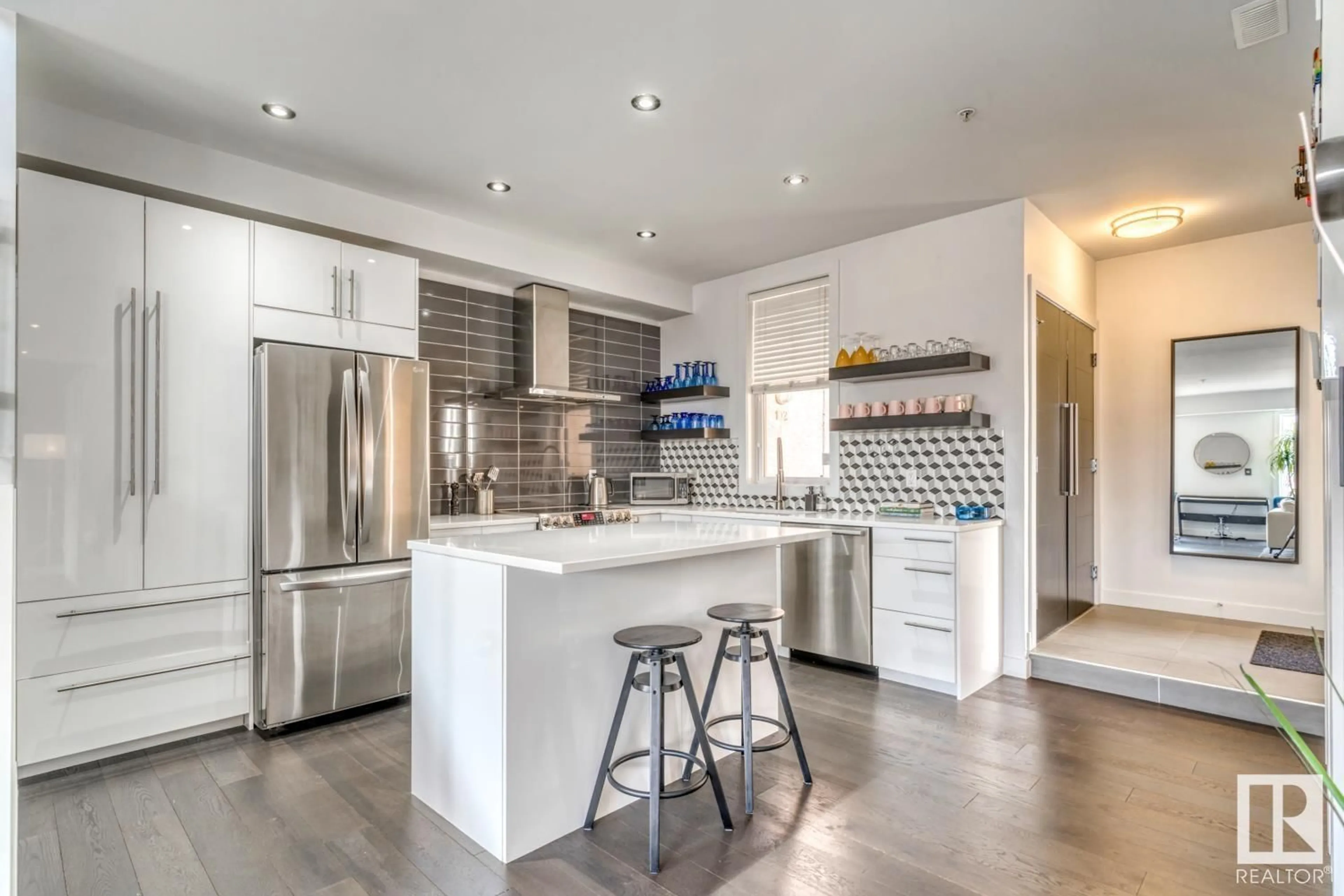 Contemporary kitchen, ceramic/tile floor for #103 10728 82 AV NW, Edmonton Alberta T6E6P5