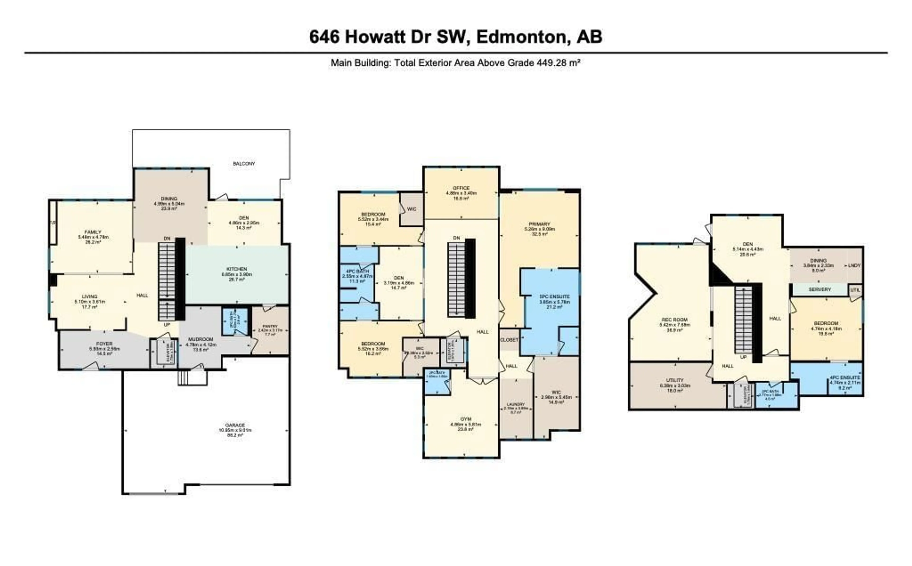 Floor plan for 646 HOWATT DR SW, Edmonton Alberta T6W2T7