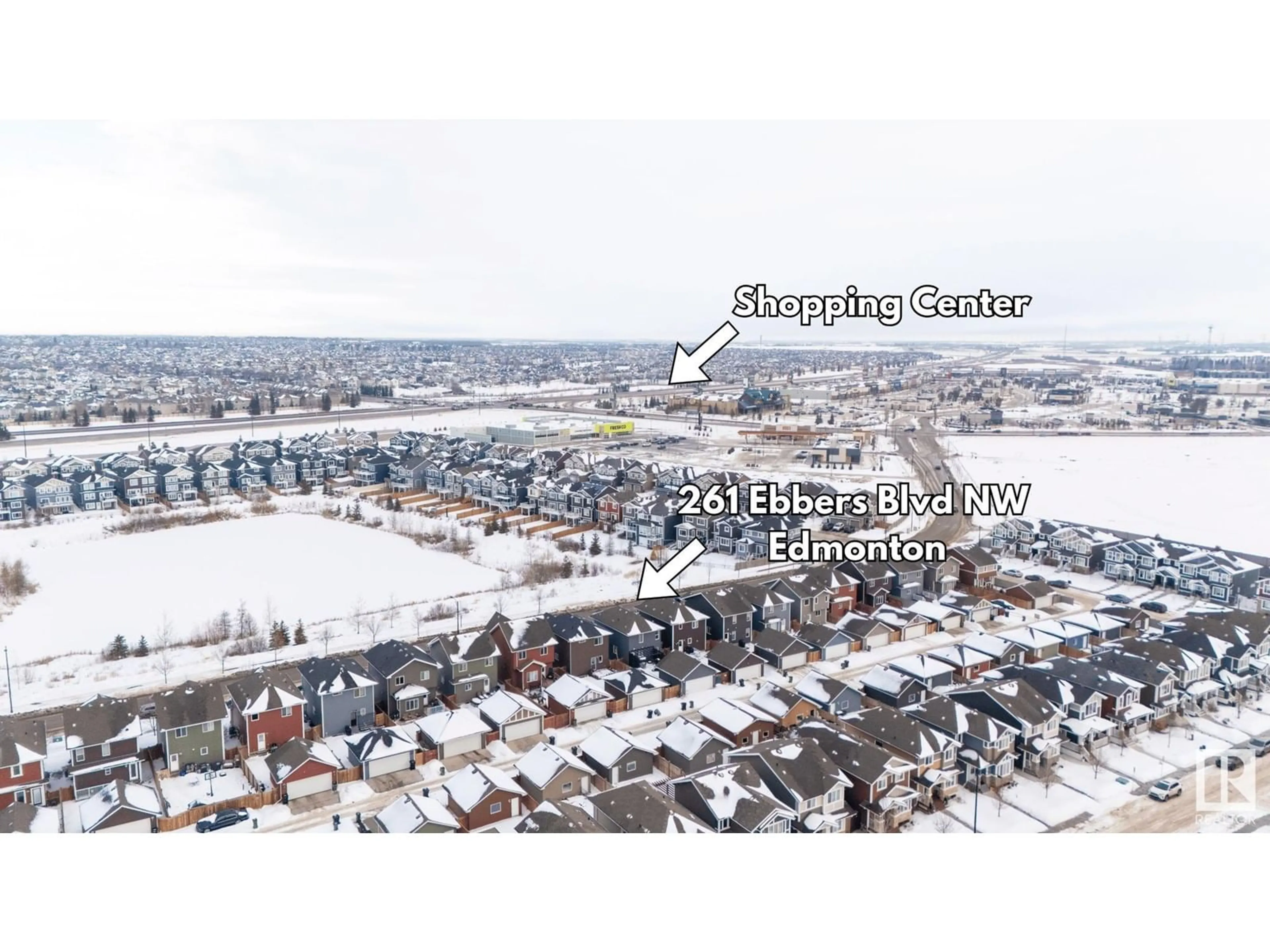 A pic from outside/outdoor area/front of a property/back of a property/a pic from drone, unknown for 261 EBBERS BV NW, Edmonton Alberta T5Y1R8