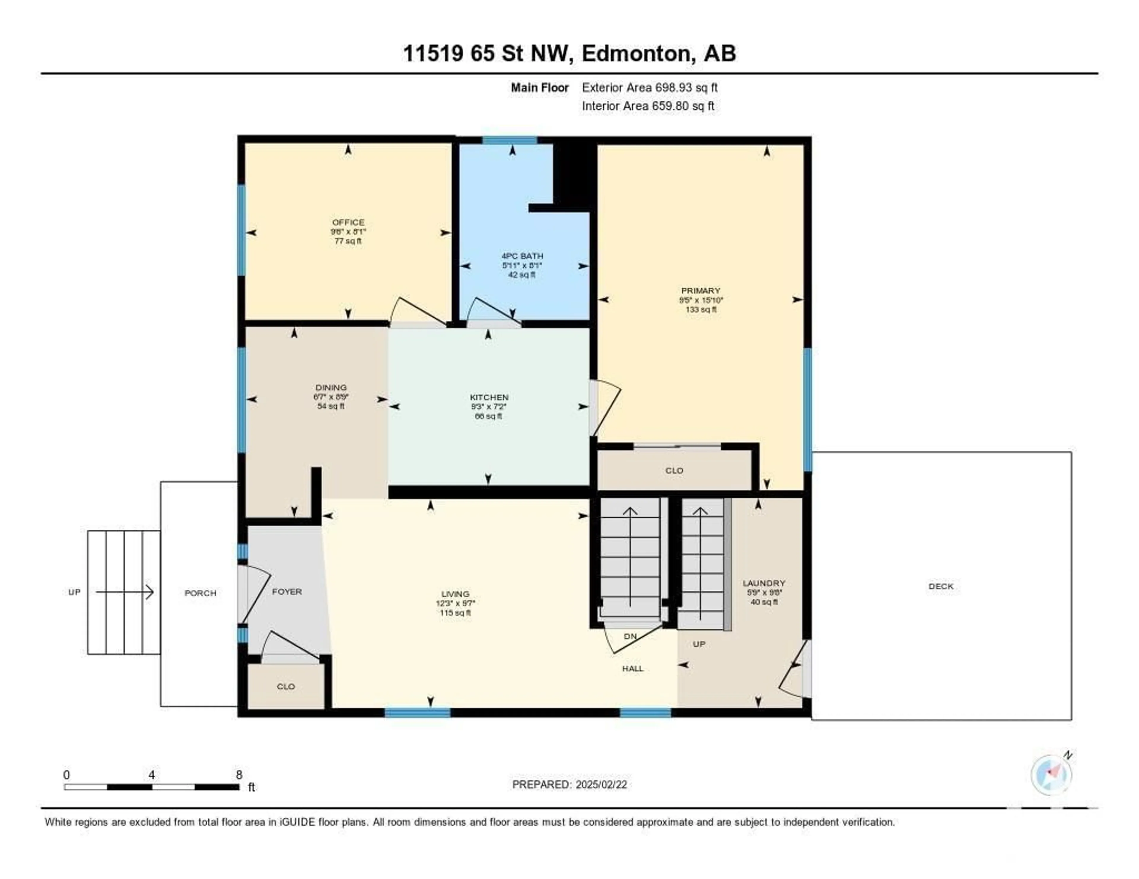 Floor plan for 11519 65 ST NW, Edmonton Alberta T5W4K9