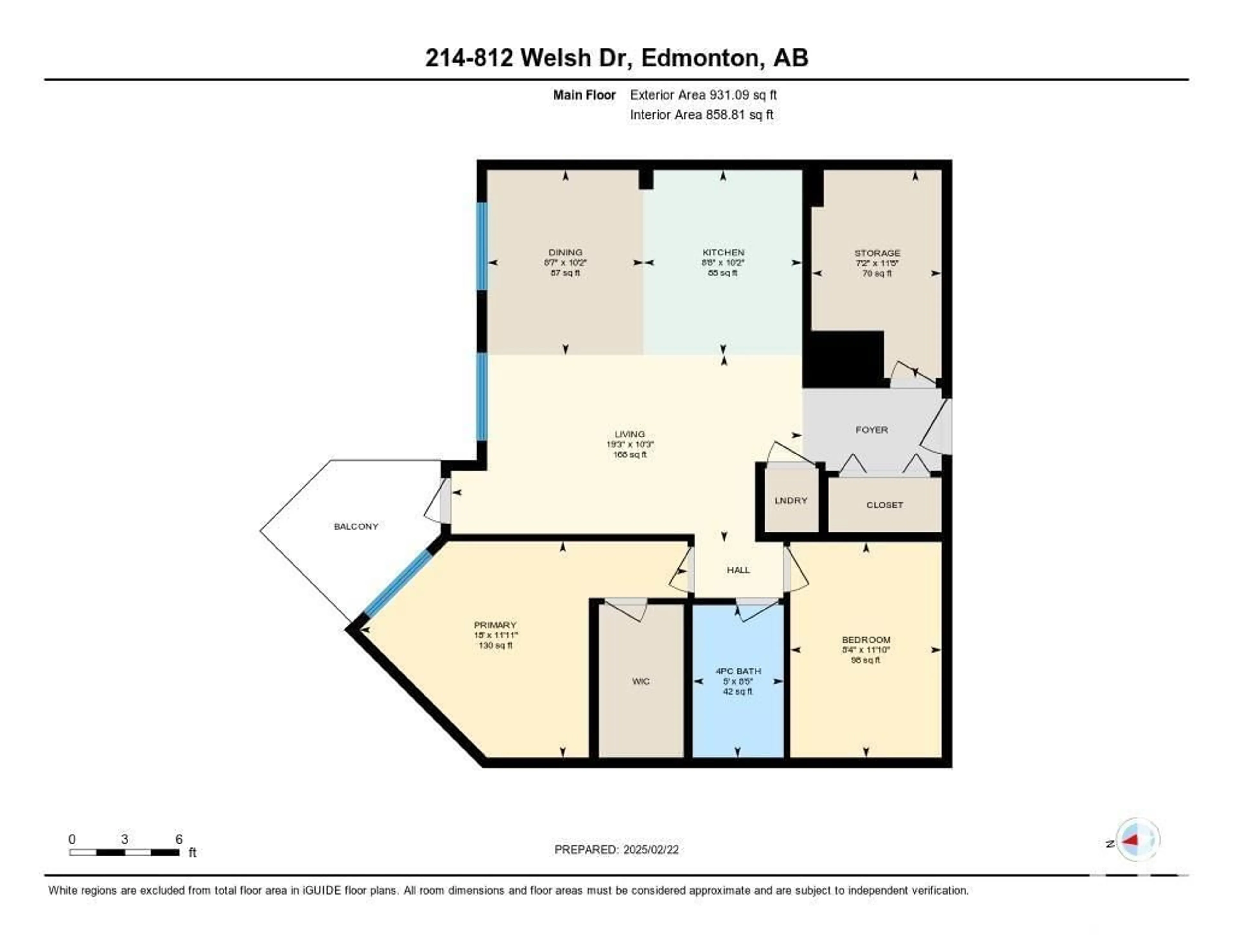 Floor plan for #214 812 WELSH DR SW, Edmonton Alberta T6X1Y7