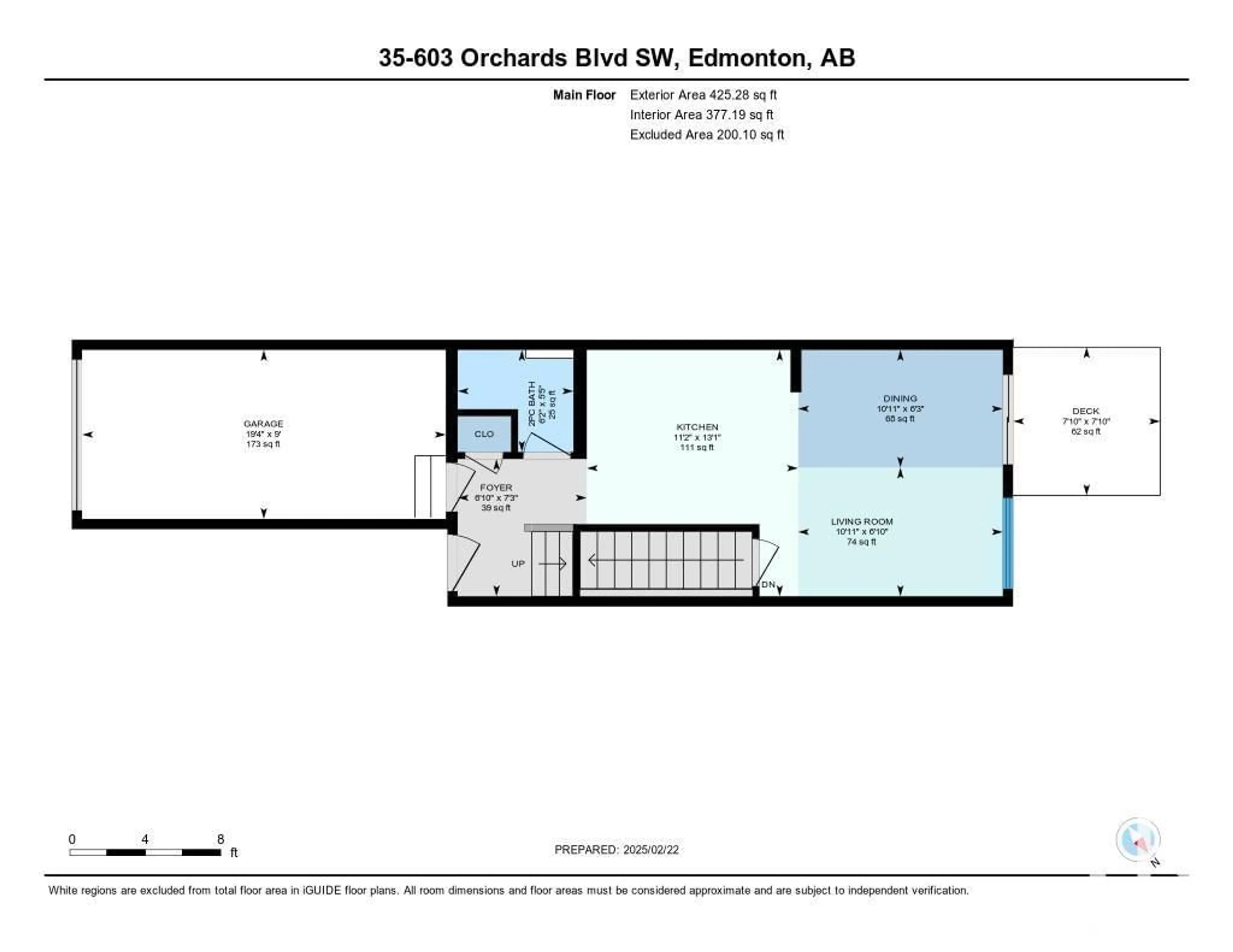 Floor plan for #35 603 Orchards BV SW, Edmonton Alberta T6X2W8